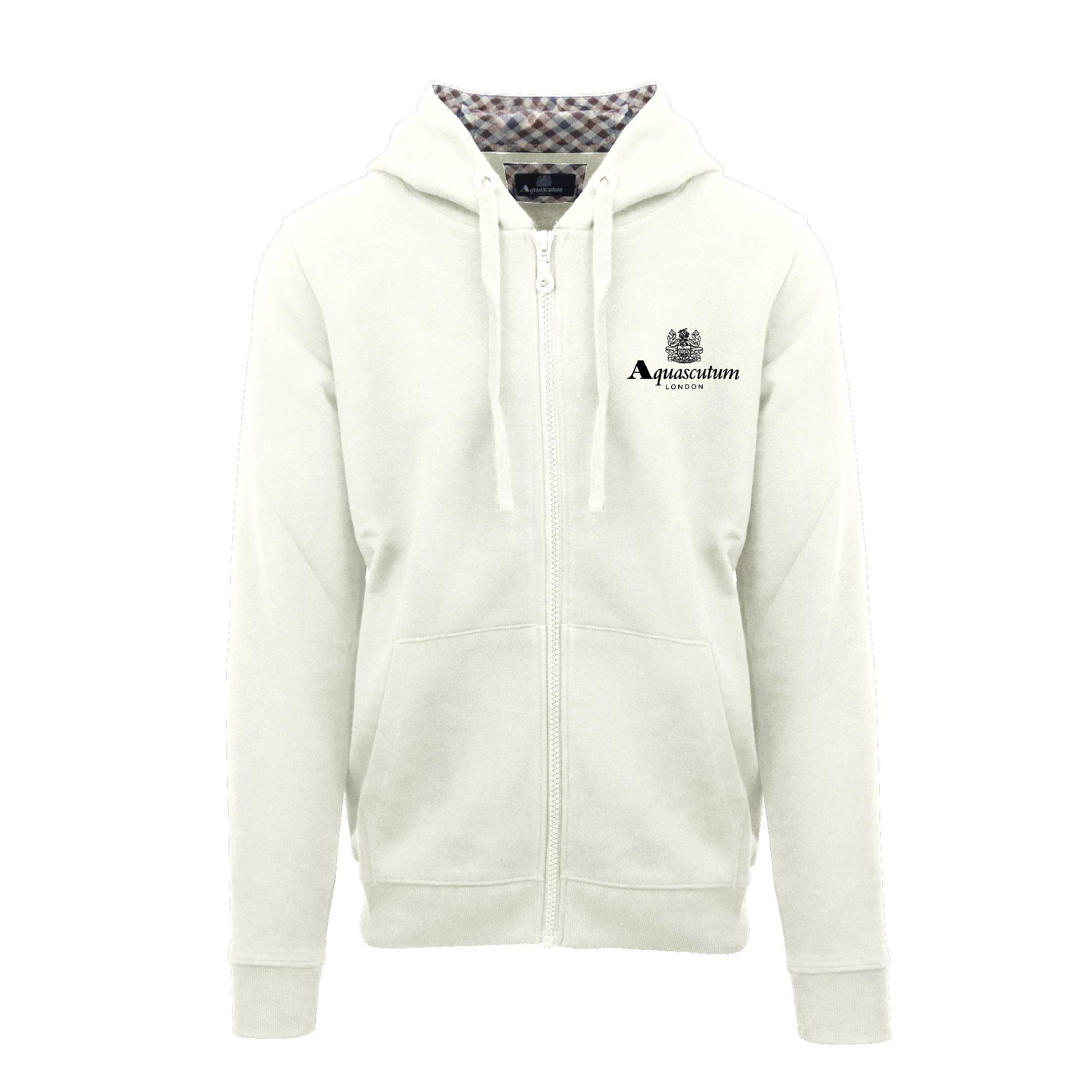 Aquascutum Men's Zip Hooded Sweatshirt - Butter - Small