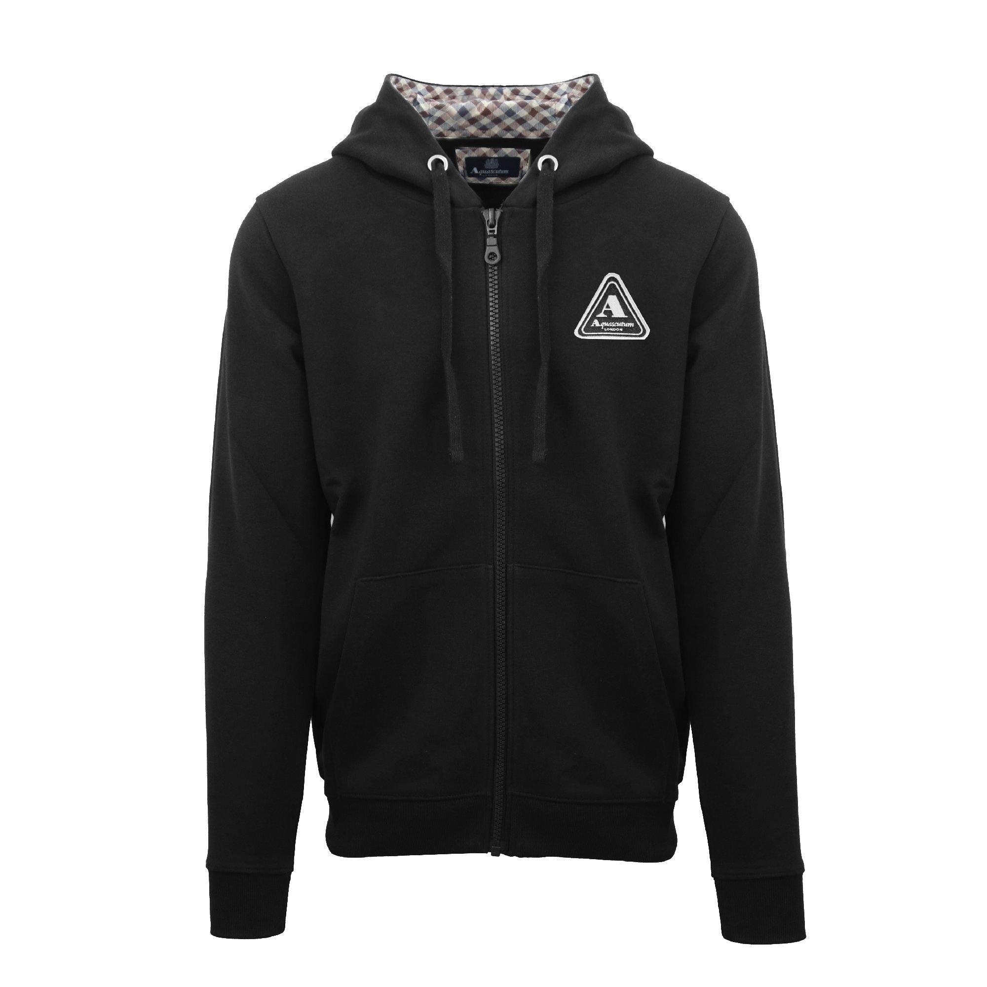 Aquascutum Men's Zip Hoodie - Black - Medium