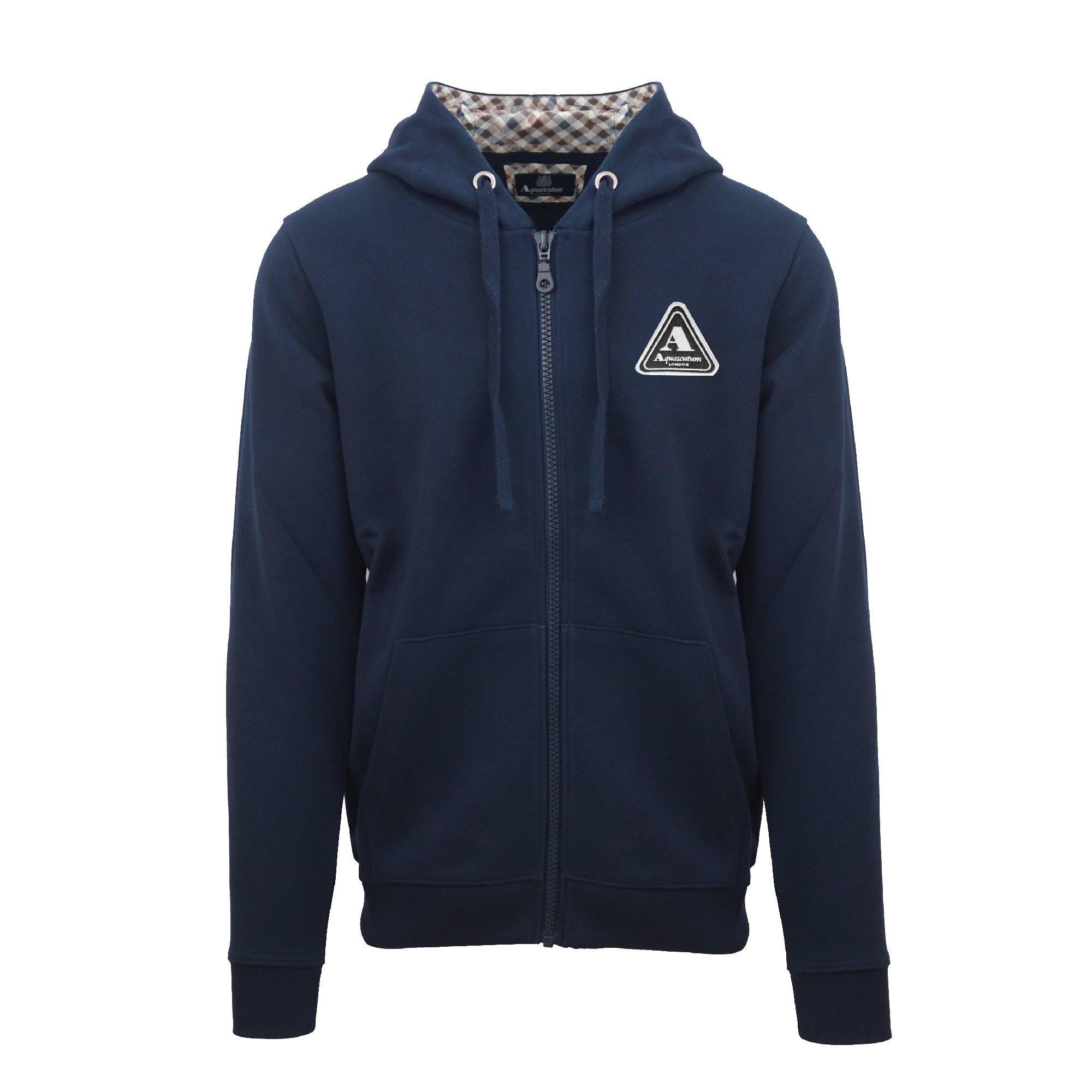 Aquascutum Men's Zip Hoodie - Navy - Small