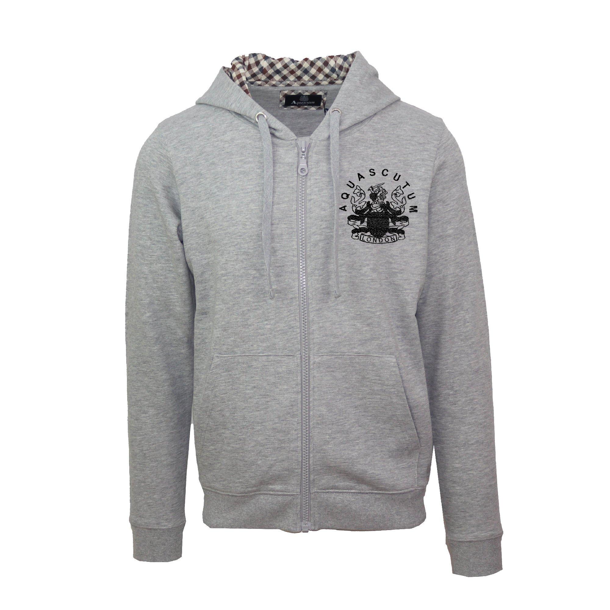 Aquascutum Men's Zip Hoodie - Grey - Medium