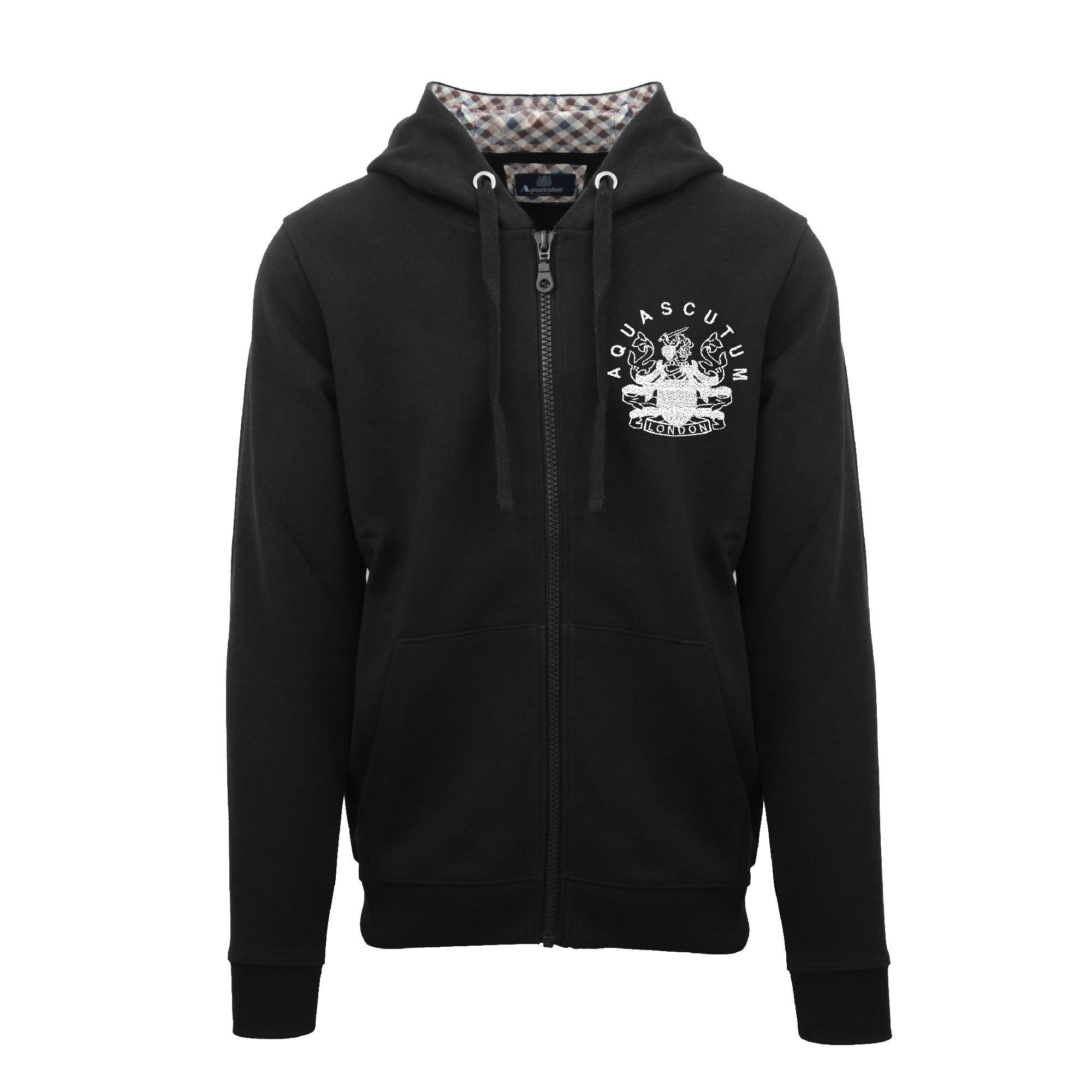 Aquascutum Men's Zip Hoodie - Black - Medium