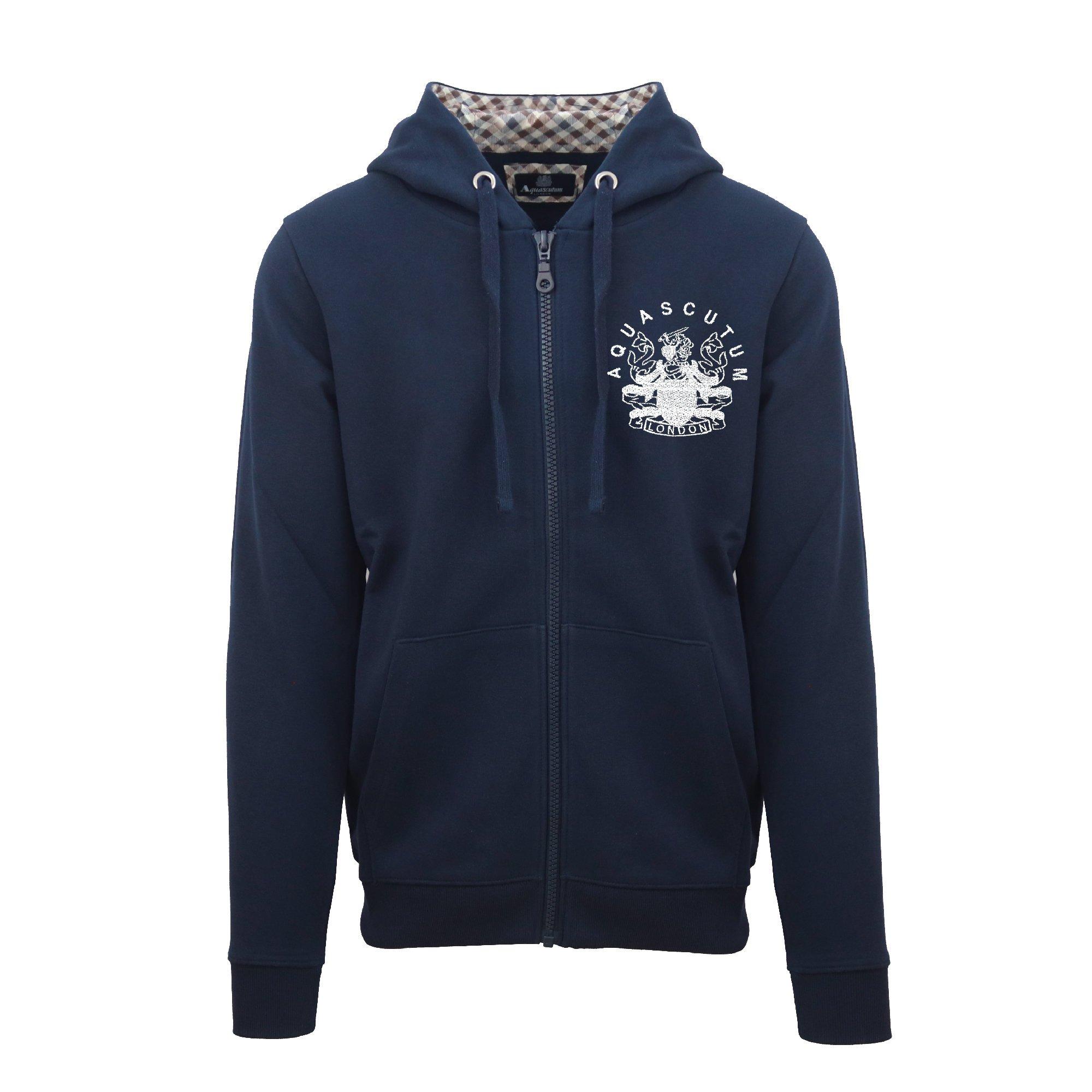 Aquascutum Men's Zip Hoodie - Navy - Medium