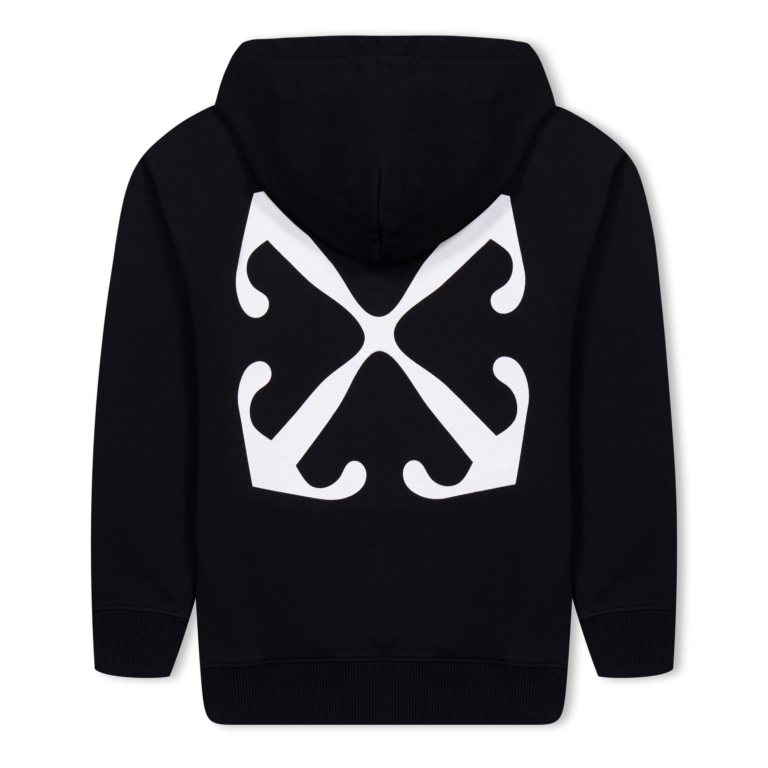 Black 1001 - Off White - Kids Arrow-print Hoodie, Iconic Logo Print - 2