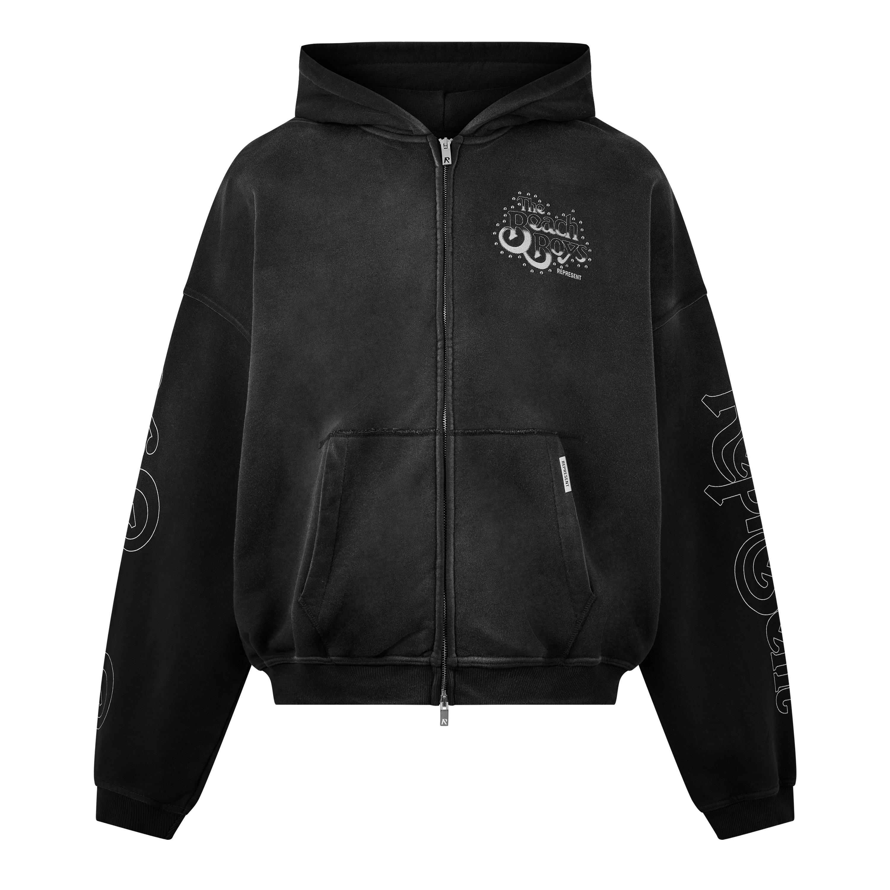 Stained Black - Represent - Men's Beach Boys Zip Hoodie - 1