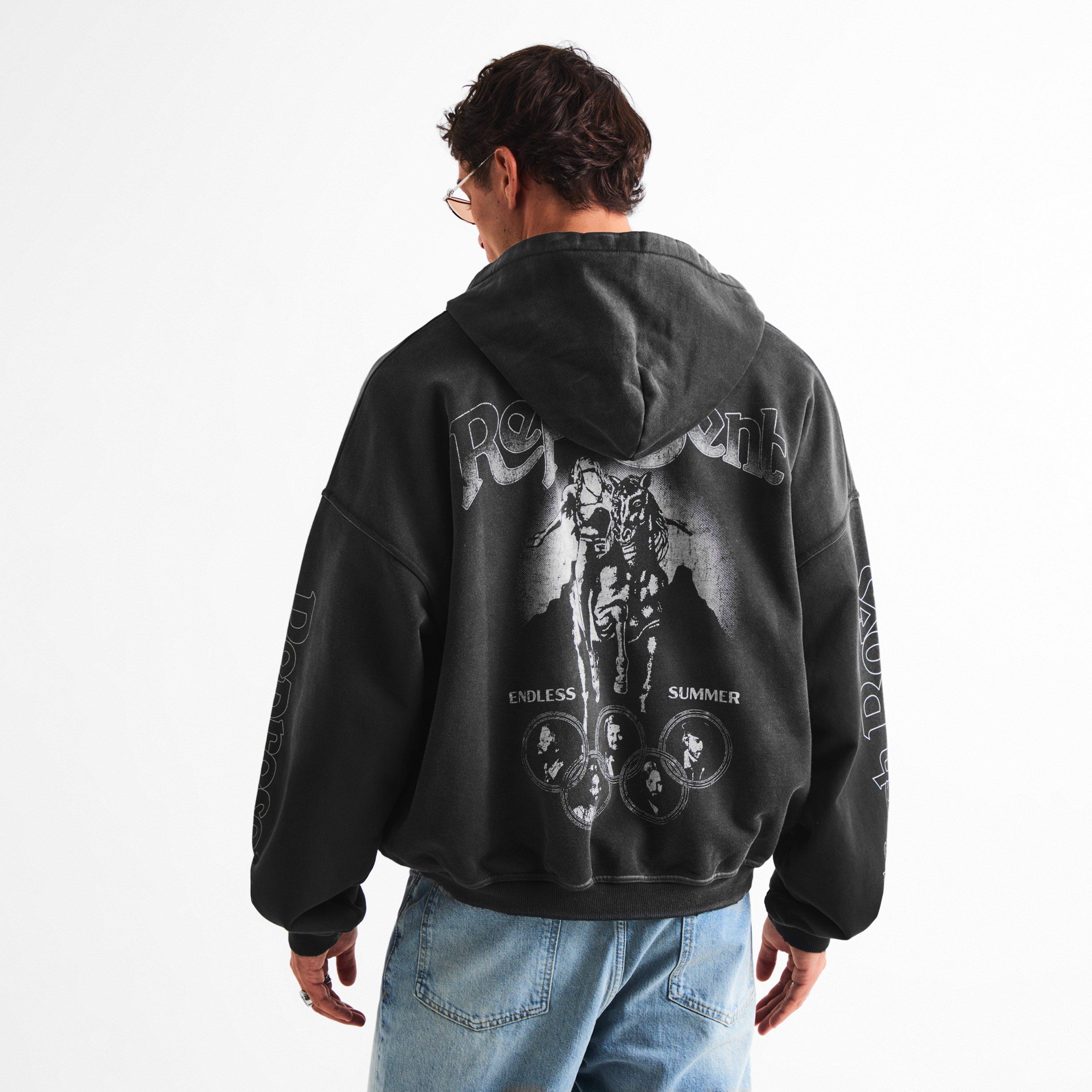 Stained Black - Represent - Men's Beach Boys Zip Hoodie - 4