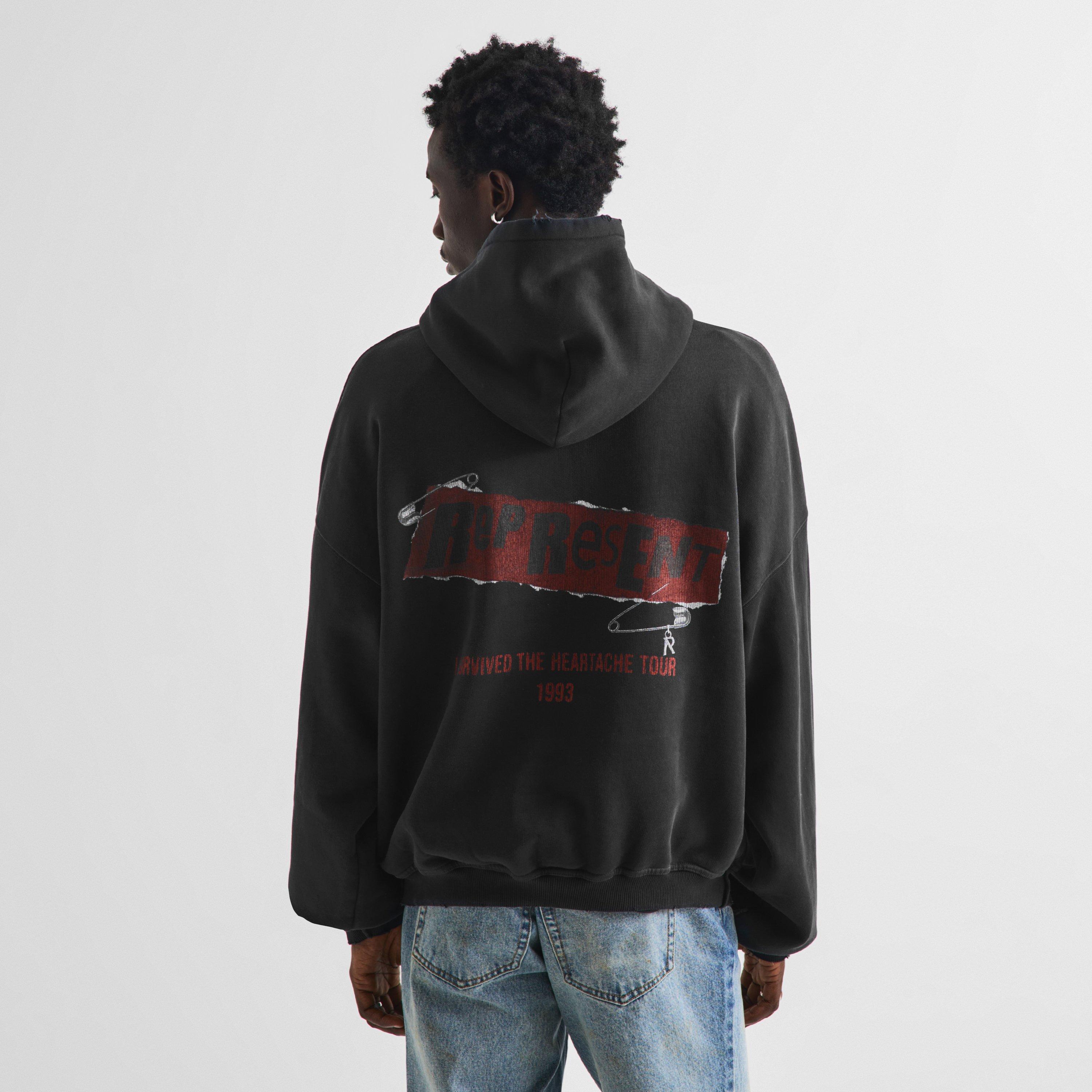 Vintage Black - Represent - Men's Ransom Over the Head Cotton Oversized-Fit Hoodie - 4
