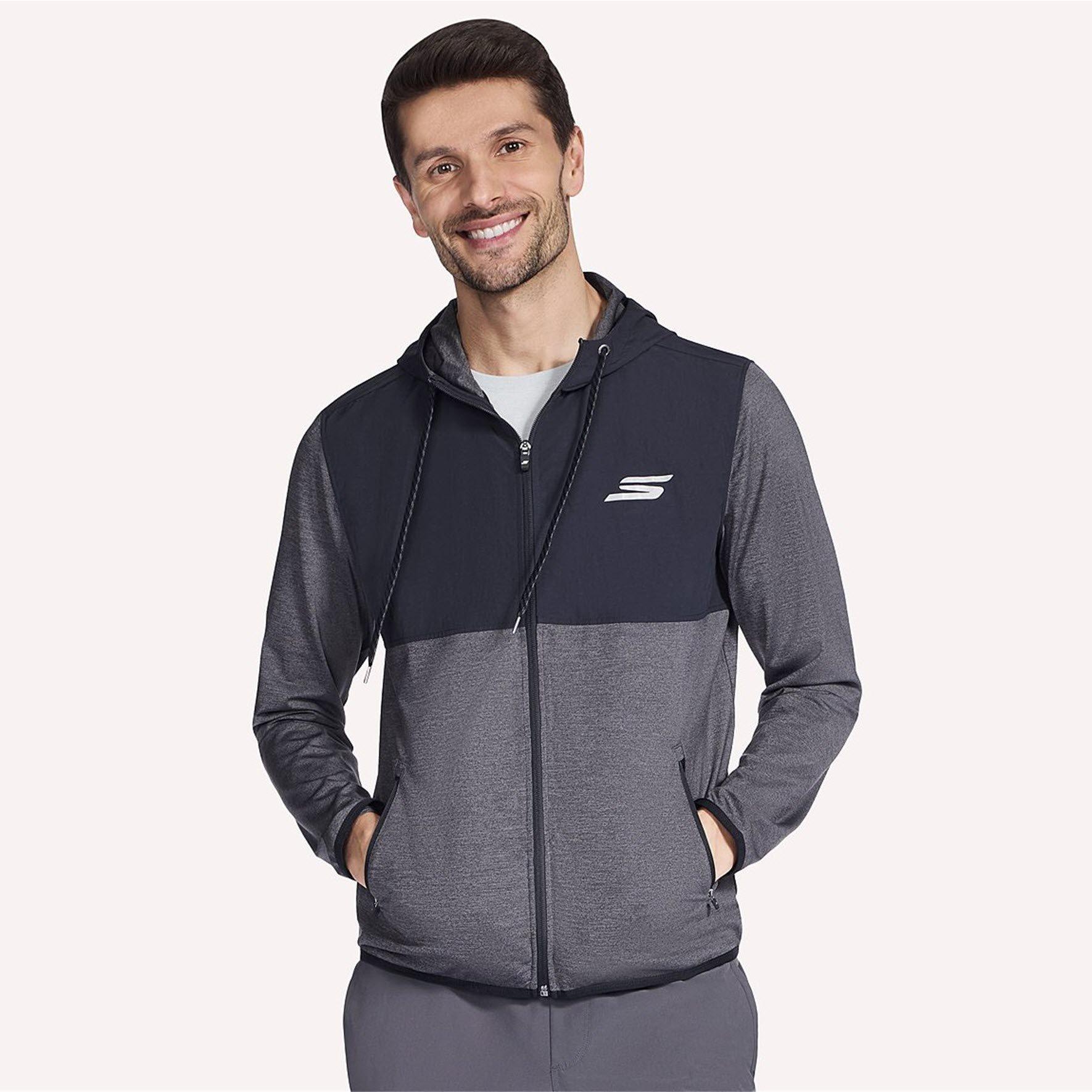 Negro/Carbón - Skechers - Skechers Hk Weekend Fz Hoodie Hoody Mens - 1