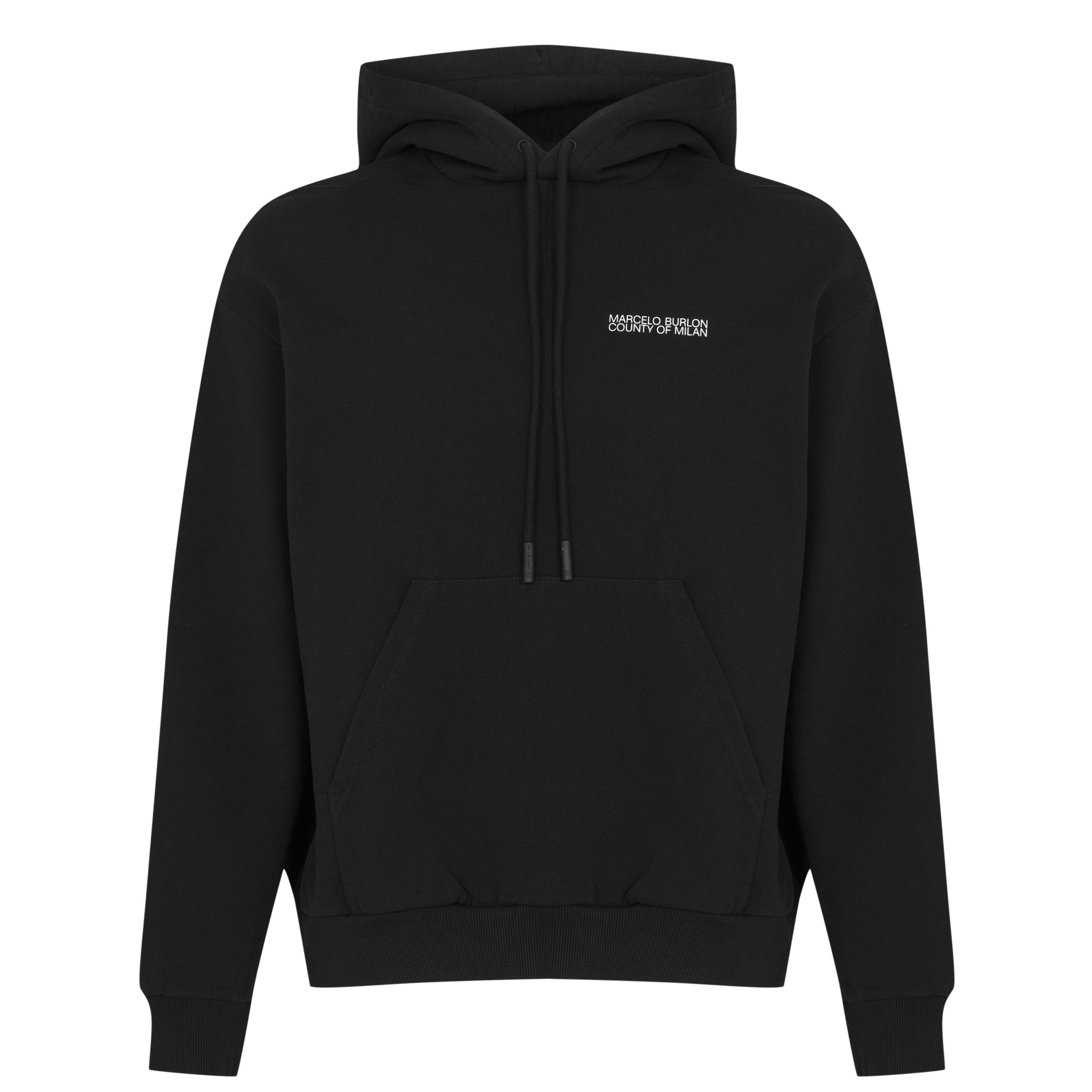 Black/Wht 1001 - Marcelo Burlon - Tempera Cross Over Hoodie - 1