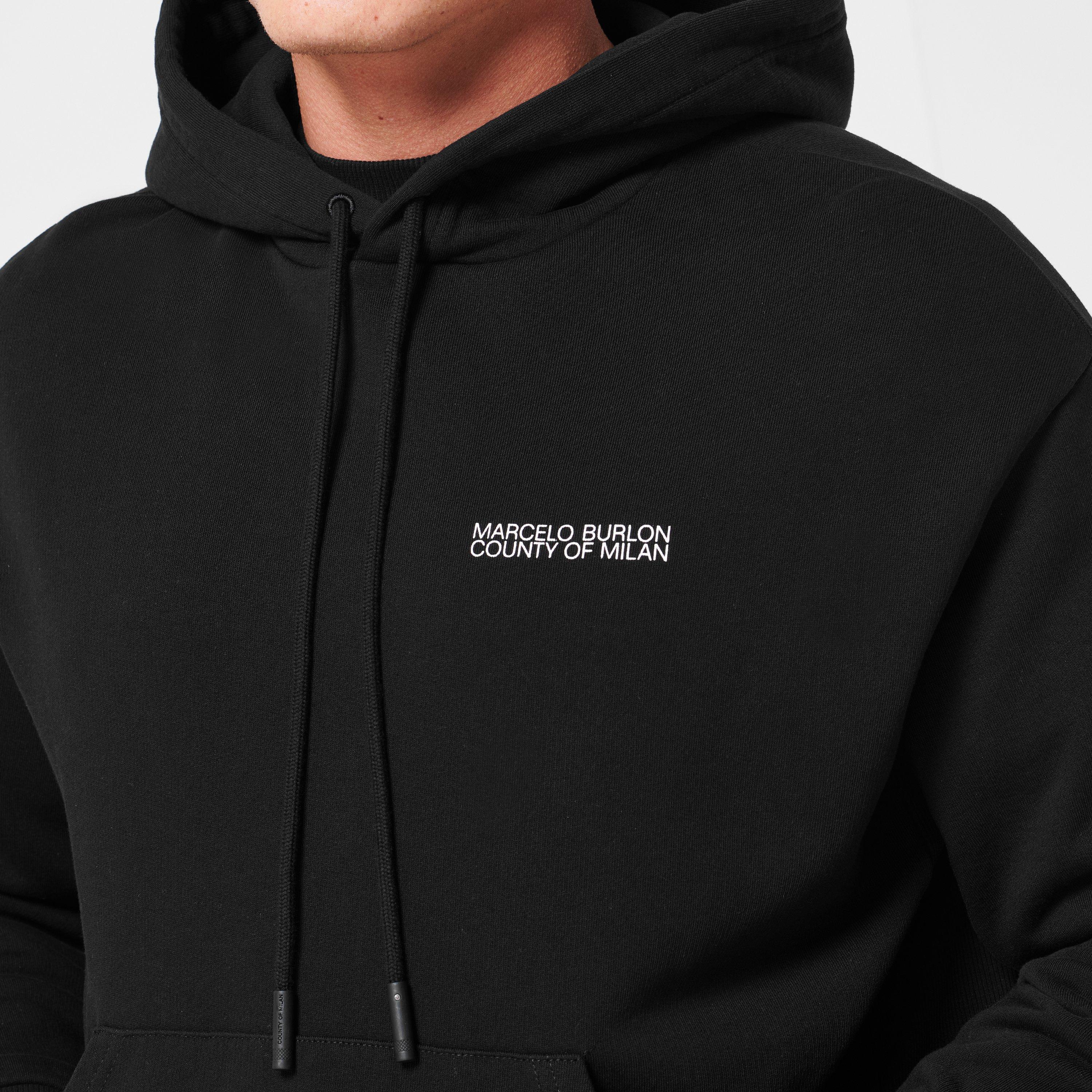 Black/Wht 1001 - Marcelo Burlon - Tempera Cross Over Hoodie - 5