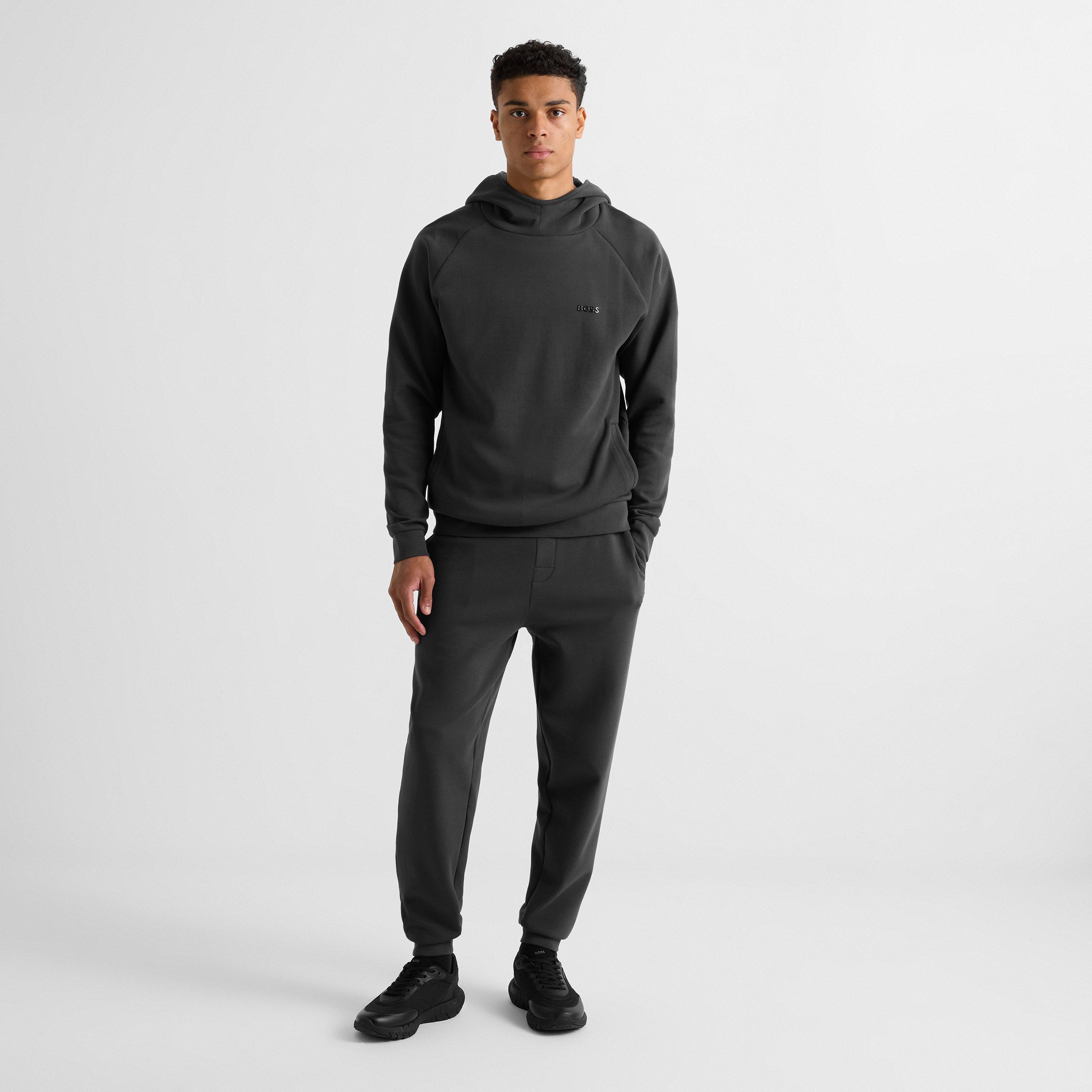 Charcoal - Boss - Mens BOSS BODYWEAR Over The Head Hoodie with Metal Logo (Essense) - 6