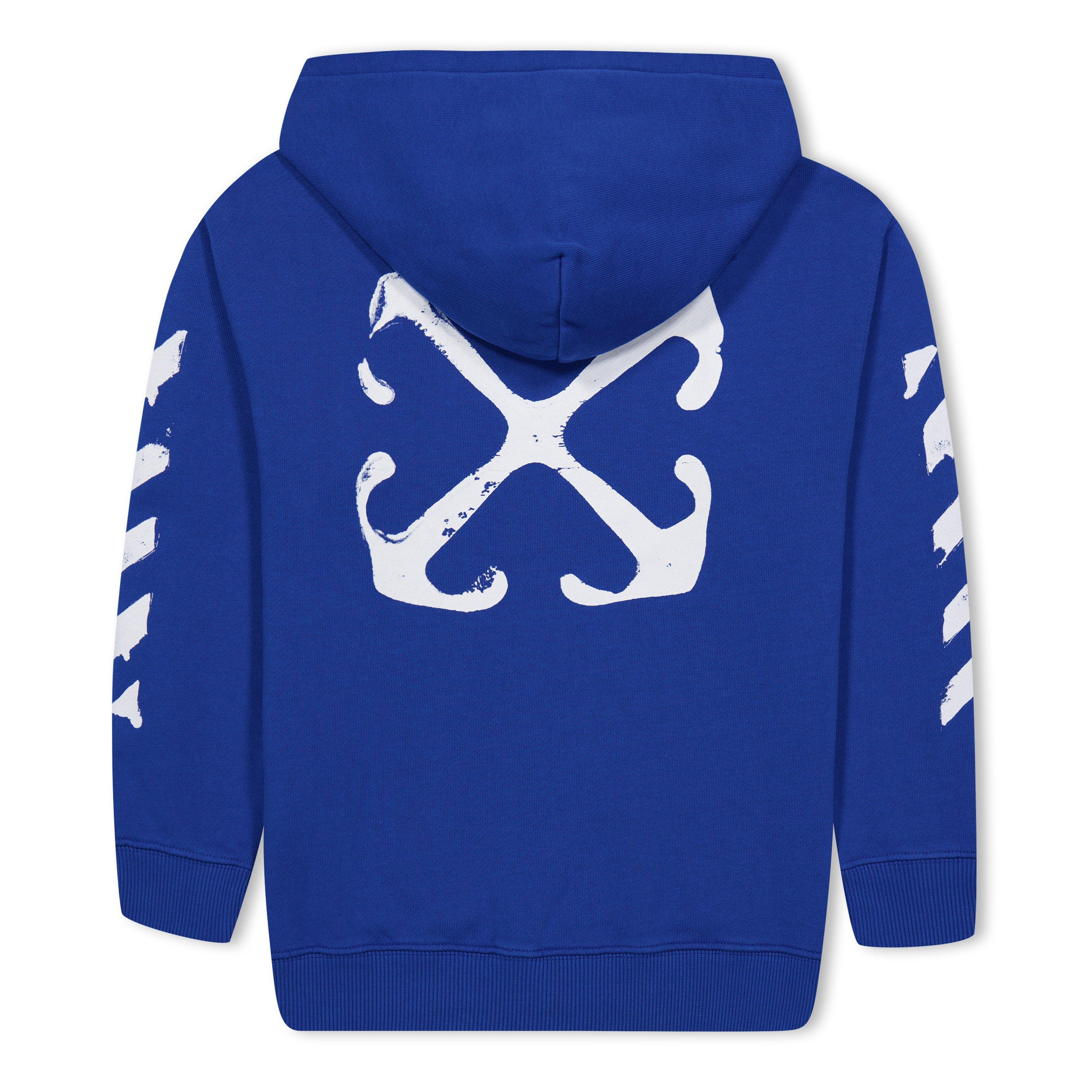 Blue Wht 4501 - Off White - Kids Paint Graphic Zip Hoodie - 2