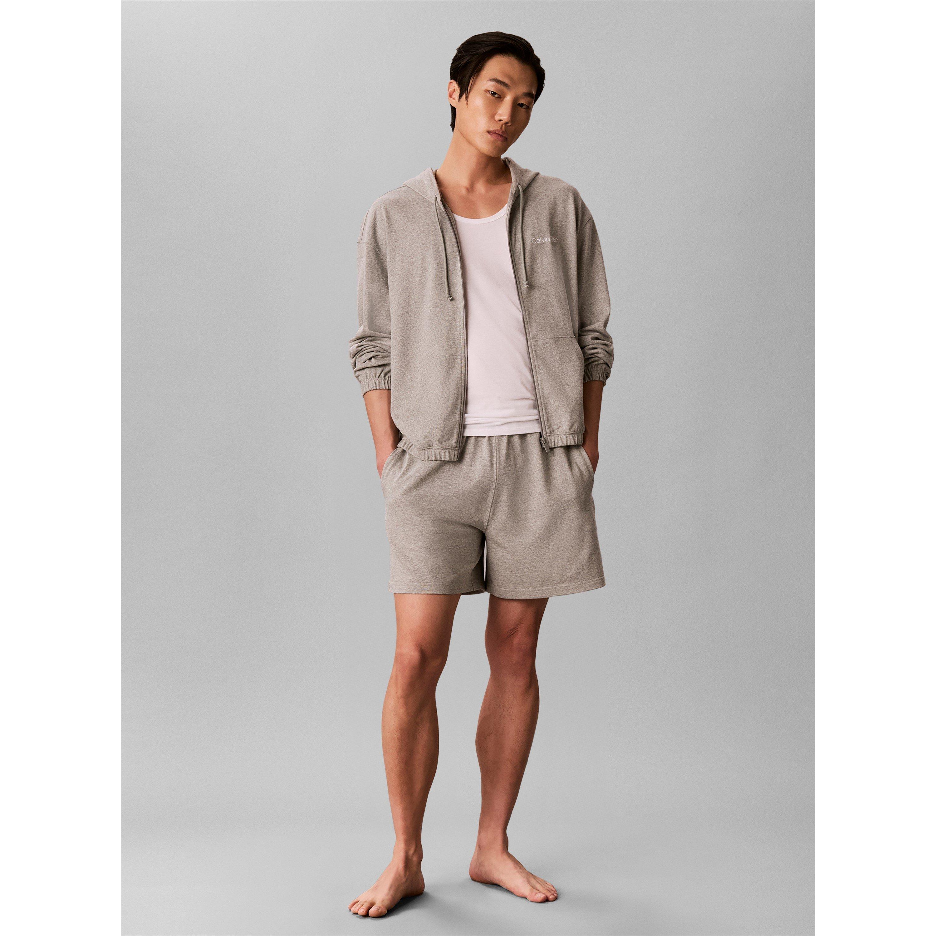 Grey - Calvin Klein - Men's Icon Lounge Cotton Long-Sleeve Hoodie - 2