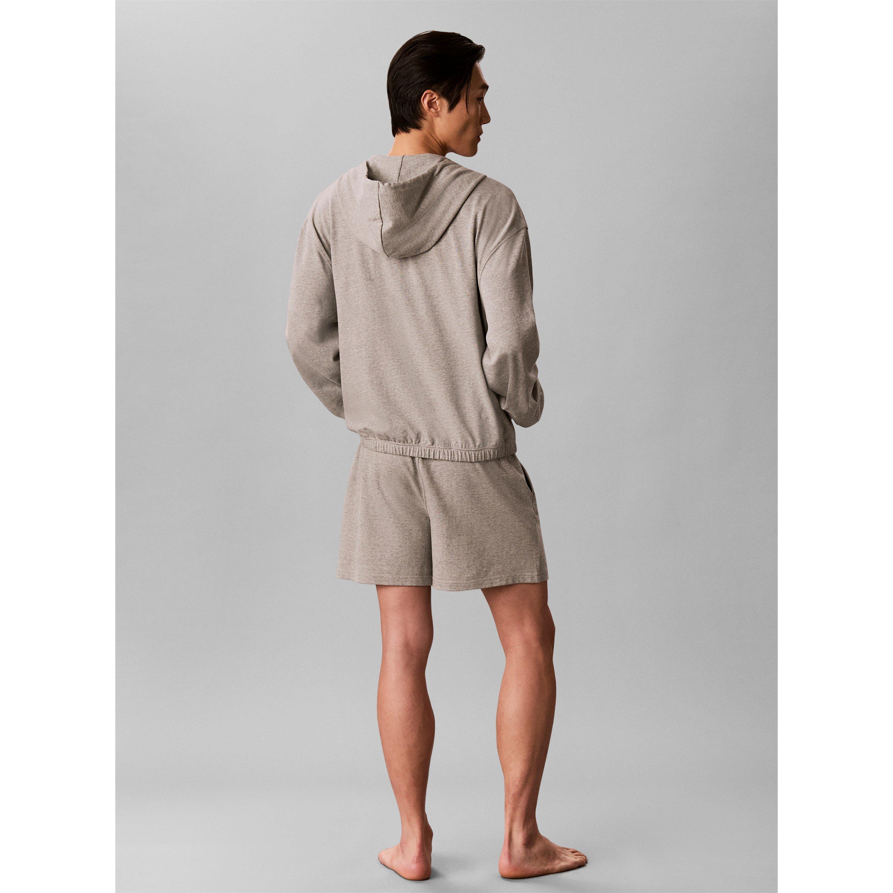 Grey - Calvin Klein - Men's Icon Lounge Cotton Long-Sleeve Hoodie - 5