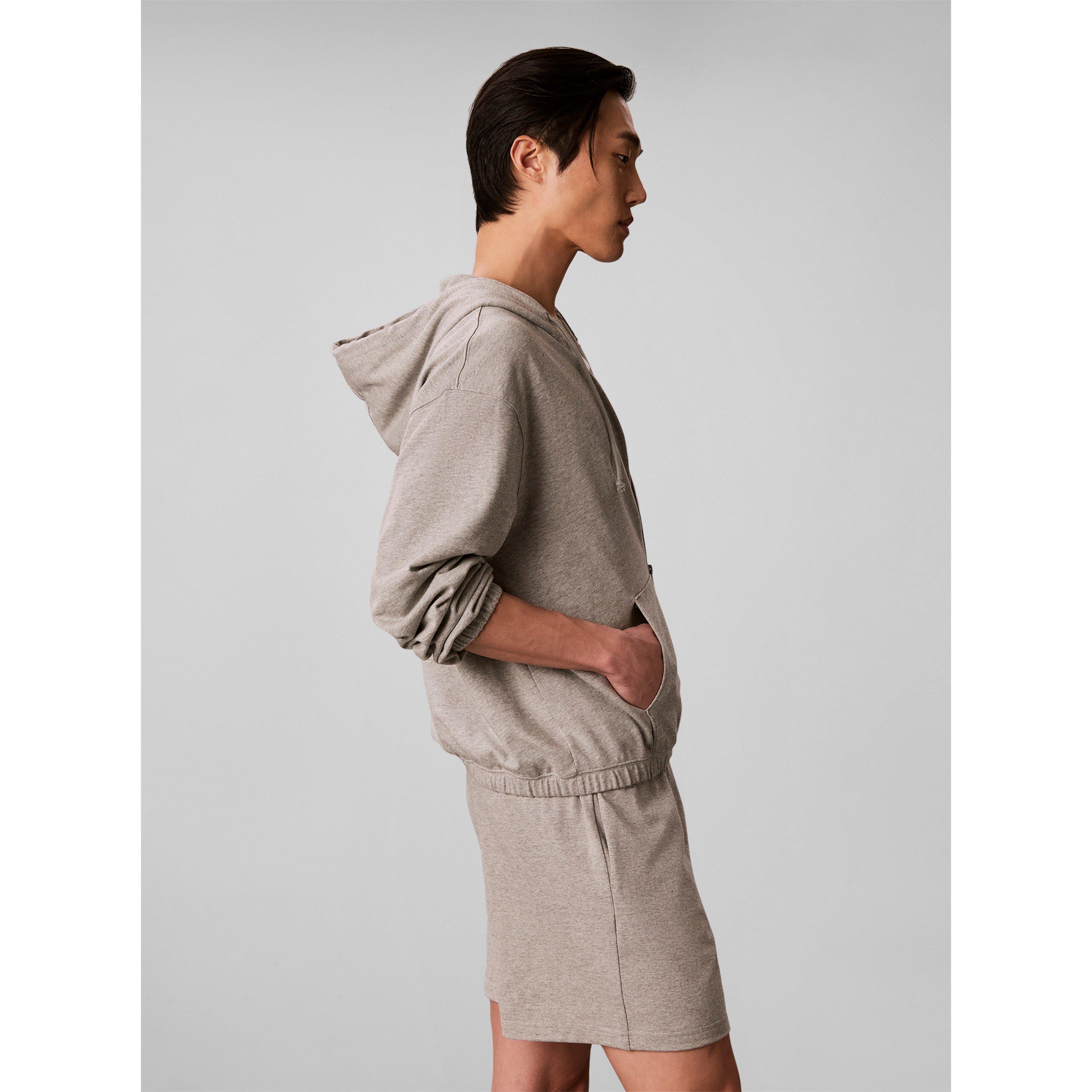 Grey - Calvin Klein - Men's Icon Lounge Cotton Long-Sleeve Hoodie - 6