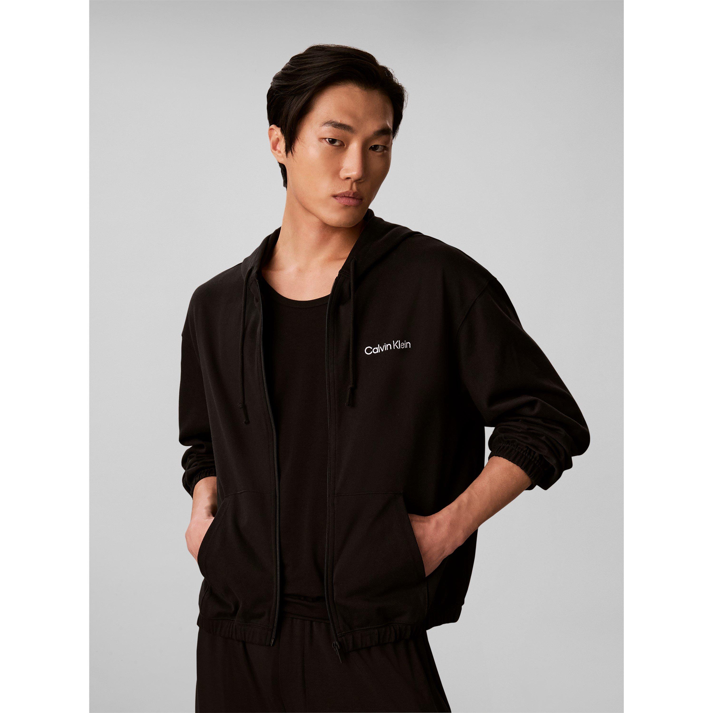 Black - Calvin Klein - Men's Icon Lounge Cotton Long-Sleeve Hoodie - 2