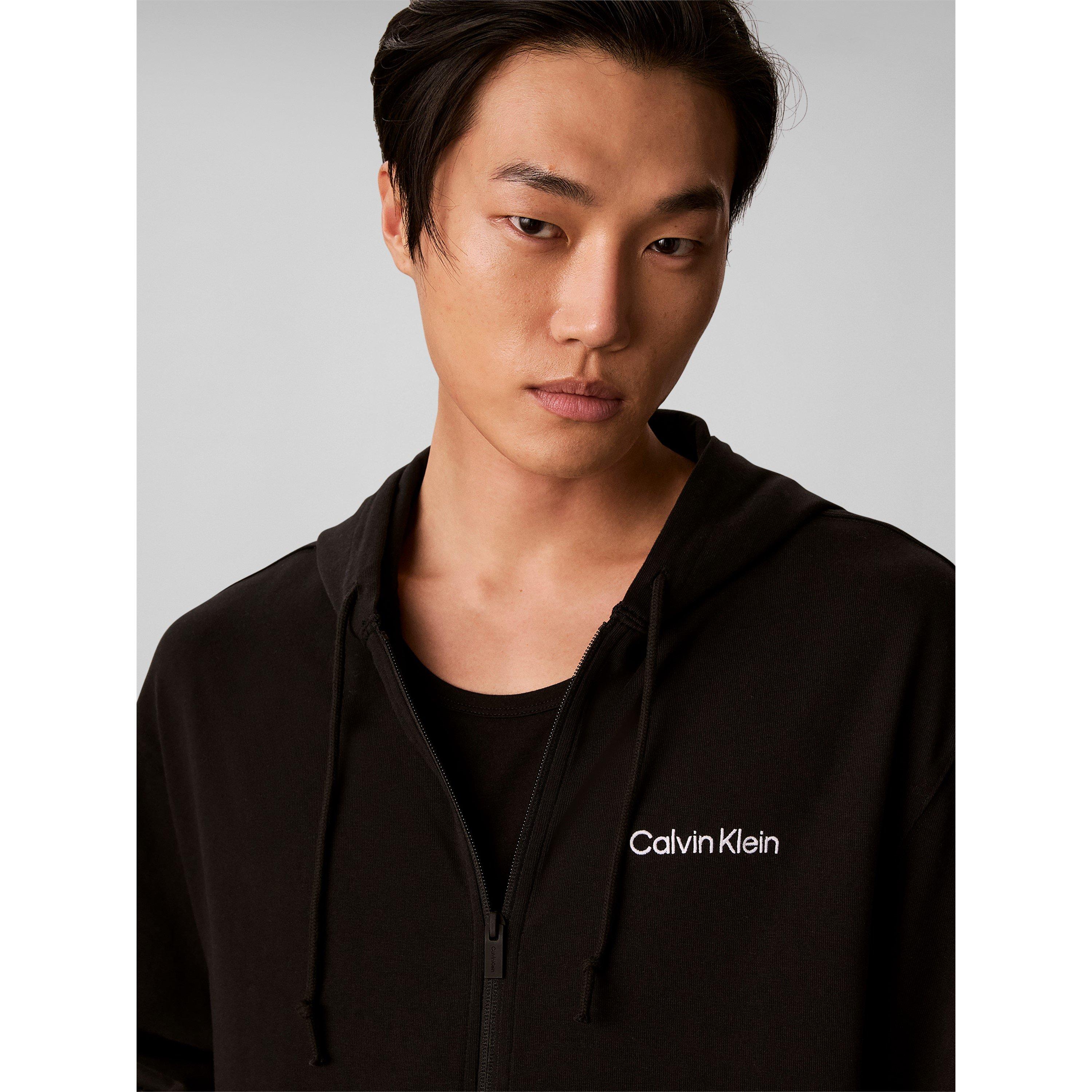 Black - Calvin Klein - Men's Icon Lounge Cotton Long-Sleeve Hoodie - 5