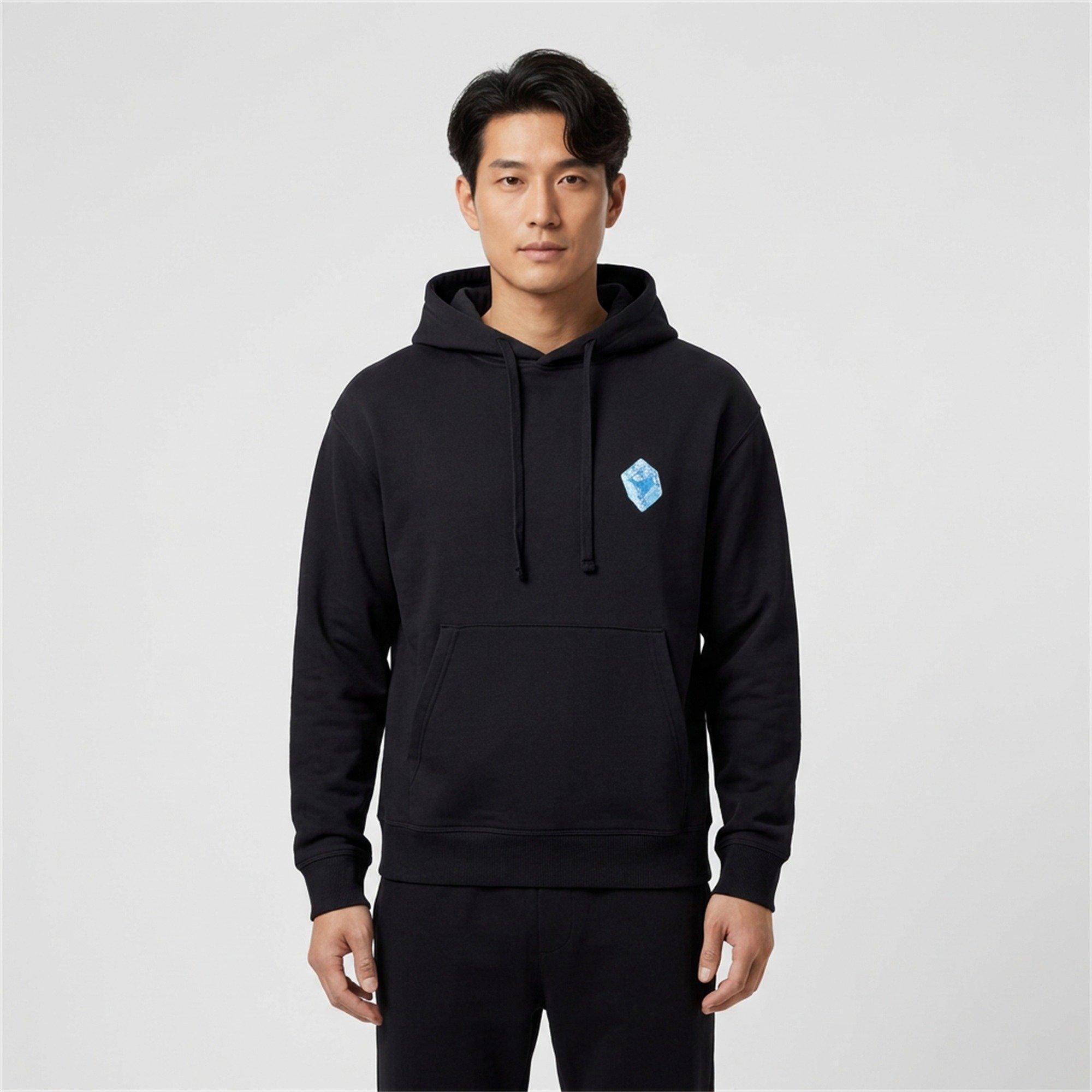Black 001 - Hugo - Men's Dewerhood Cotton Over the Head Hoodie - 3