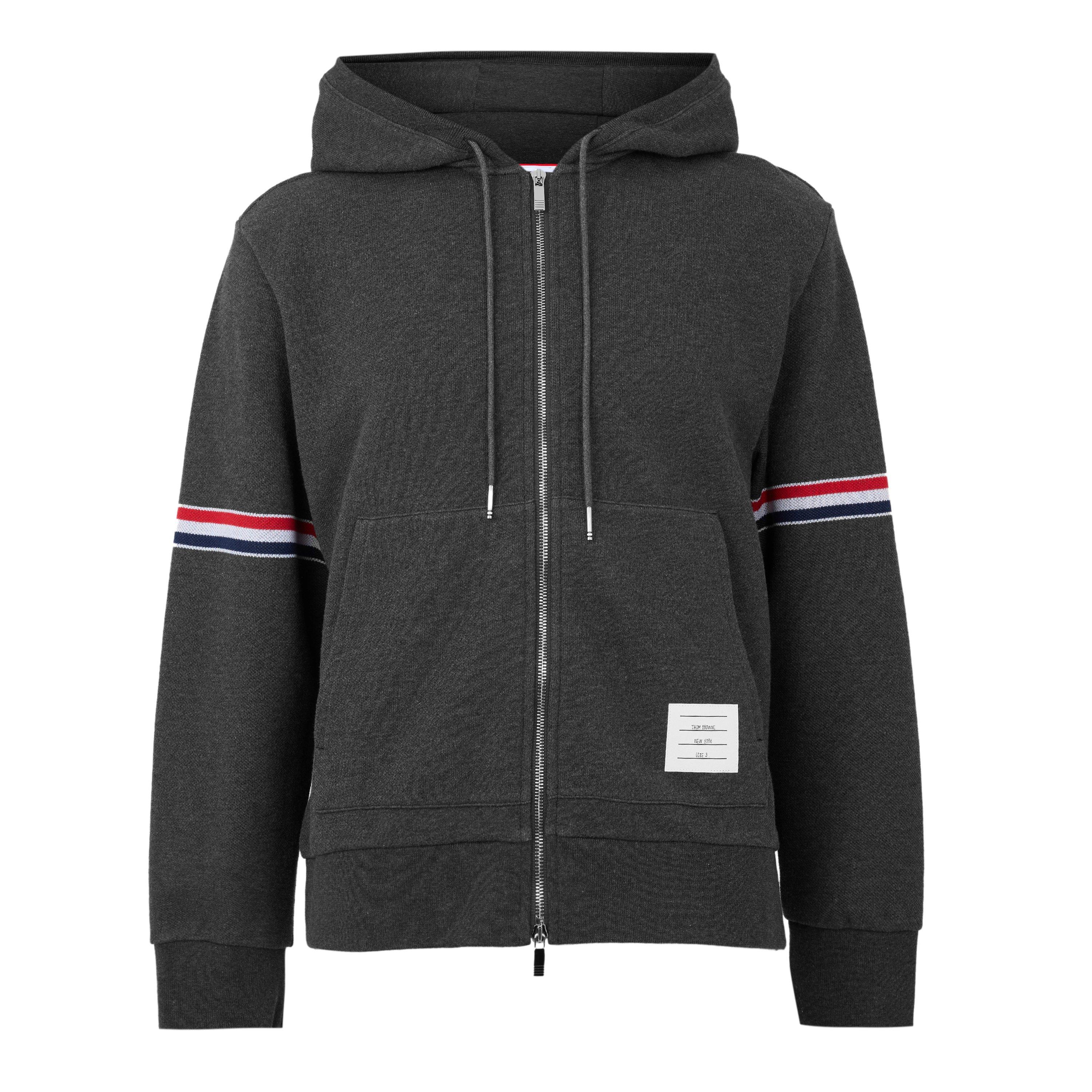 Charcoal - Thom Browne - TB Zp Through Hoodie Sn64 - 1