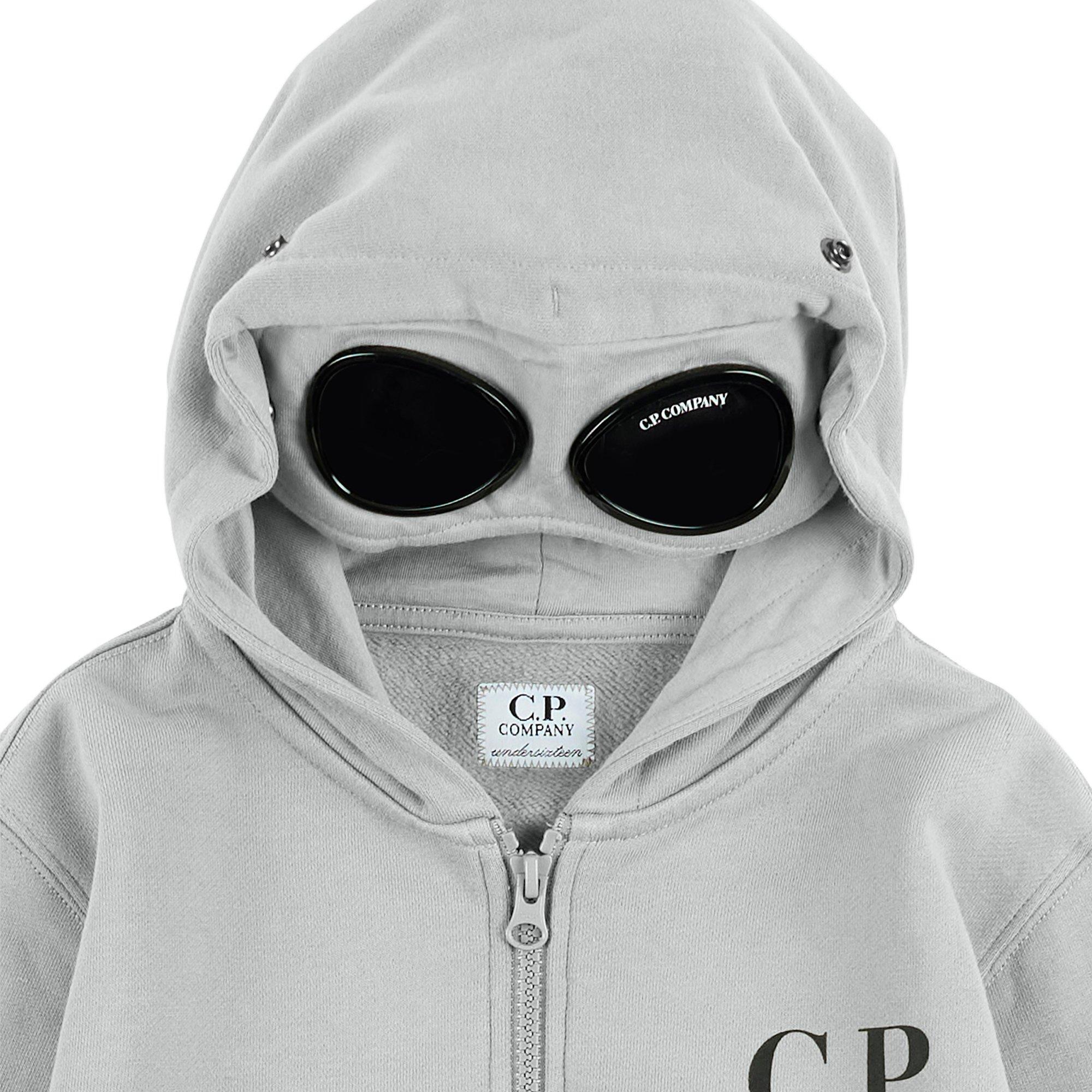 Grey Mel 60901 - CP Company - Boys' Goggle Full-Zip Hoodie - 3
