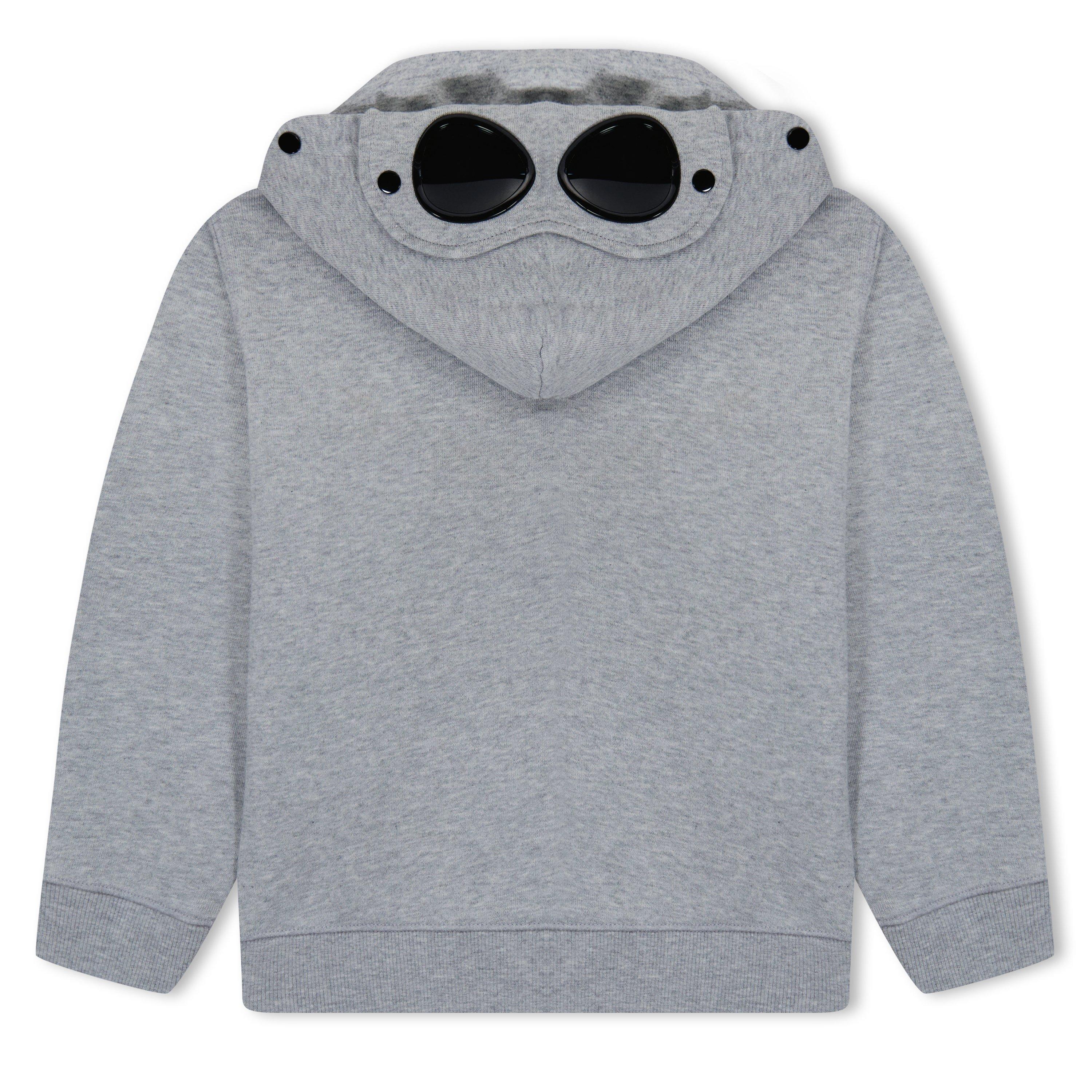 Grey Mel 60901 - CP Company - Boys' Goggle Full-Zip Hoodie - 4