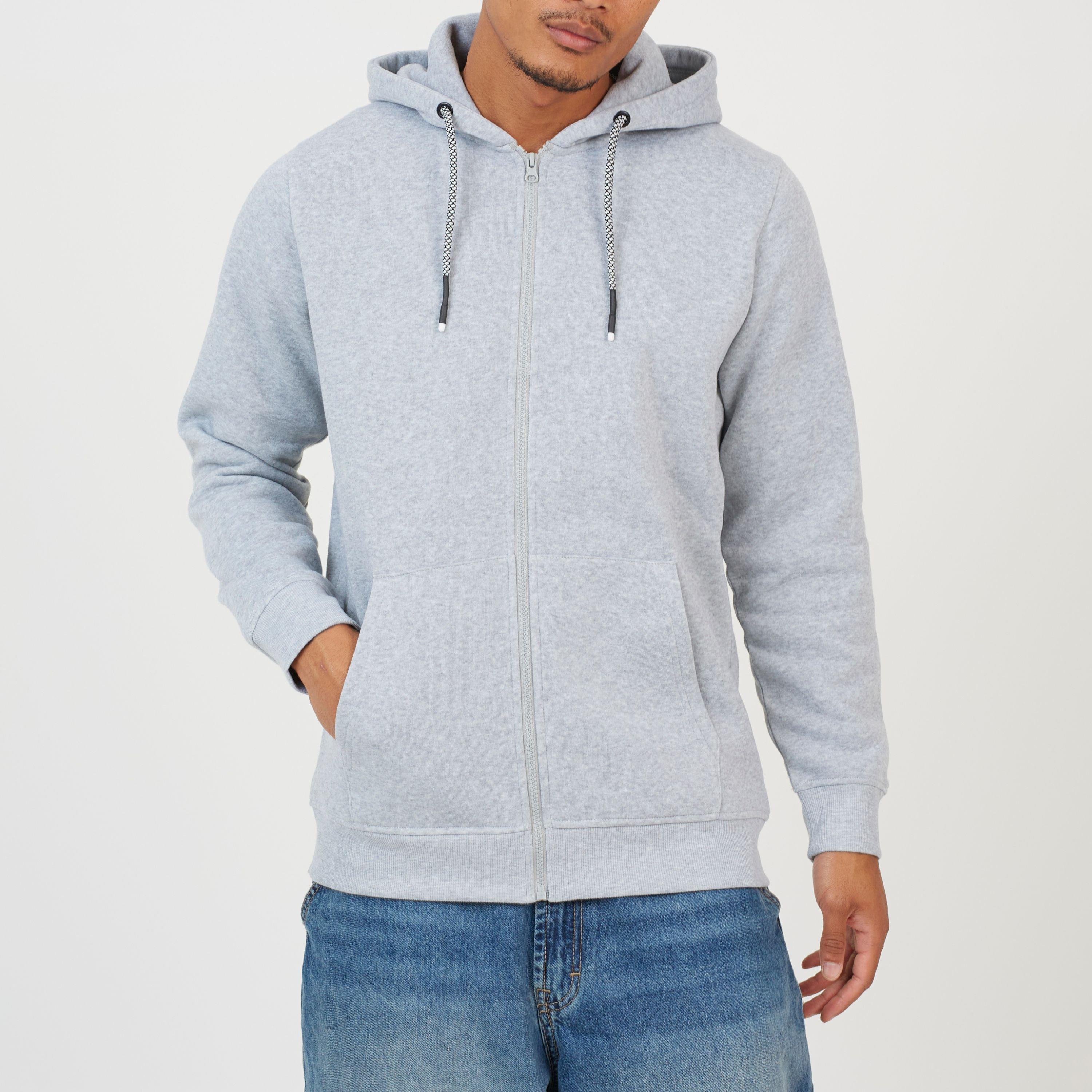 Lt Grey Marl - Brave Soul - Men's Full Zip Hoodie - 3