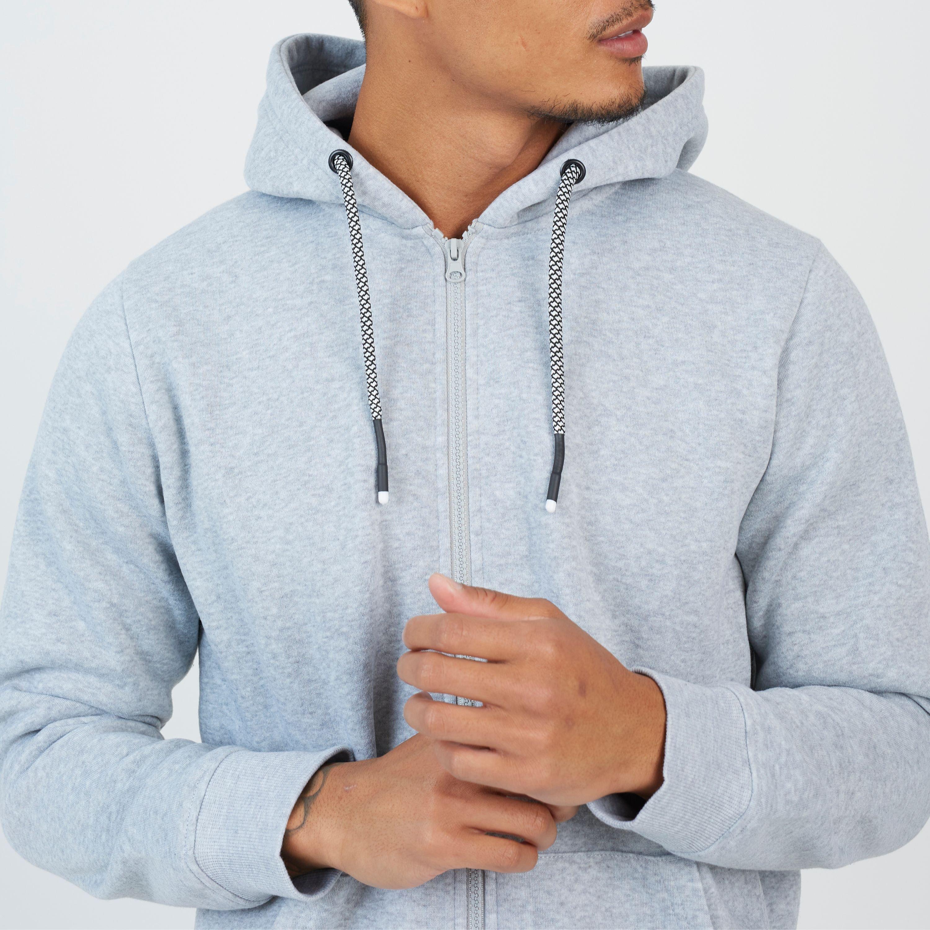 Lt Grey Marl - Brave Soul - Men's Full Zip Hoodie - 3