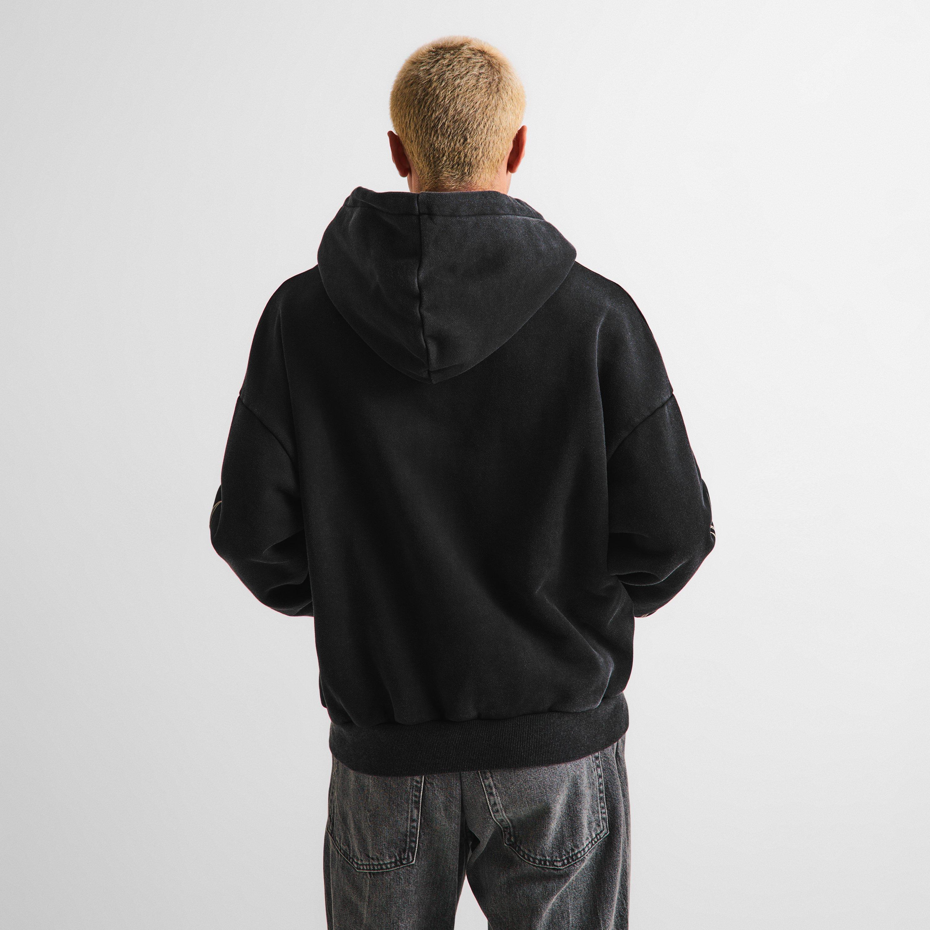 Washed Black - God Made - GM LG Zip Hoodie Sn64 - 4