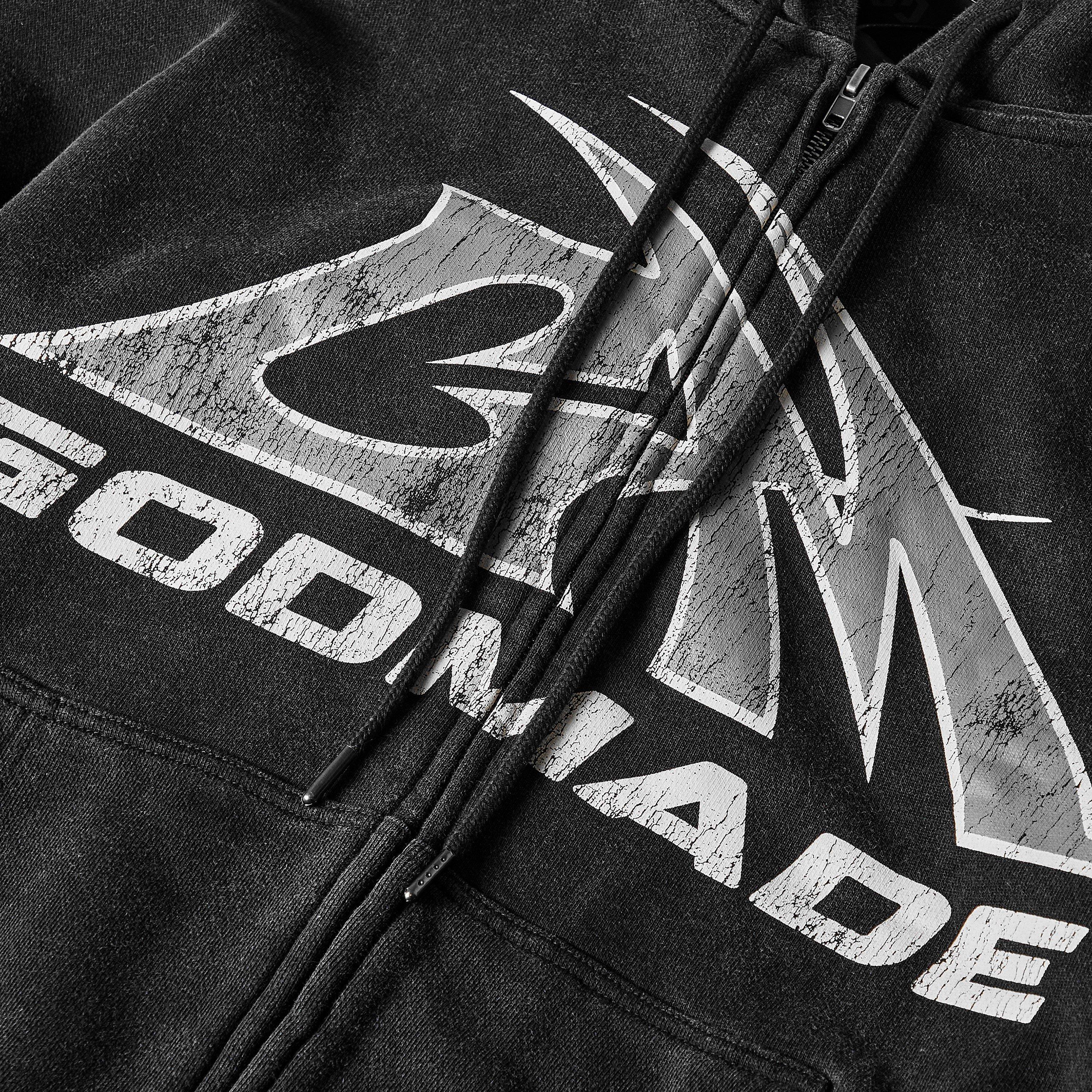 Washed Black - God Made - GM LG Zip Hoodie Sn64 - 3