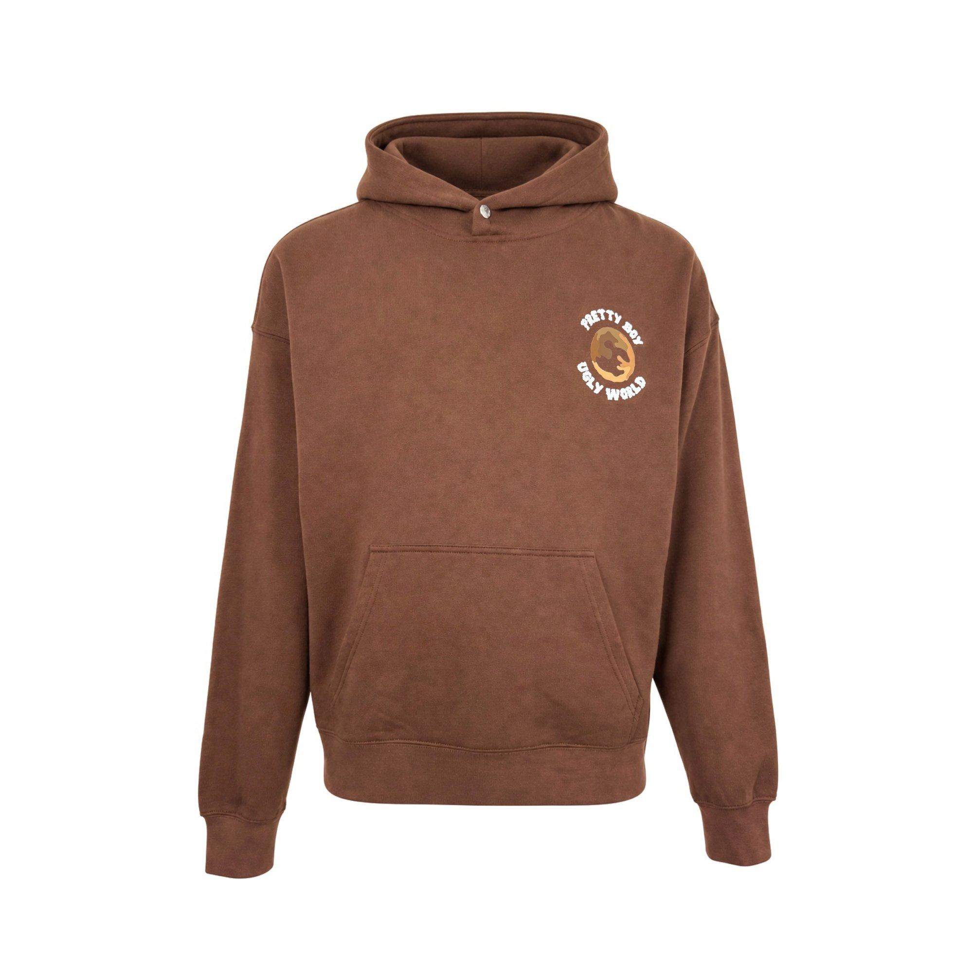Pretty Boy Ugly World PBUW Printed Hoodie Mens - Brown/Tonal - Small