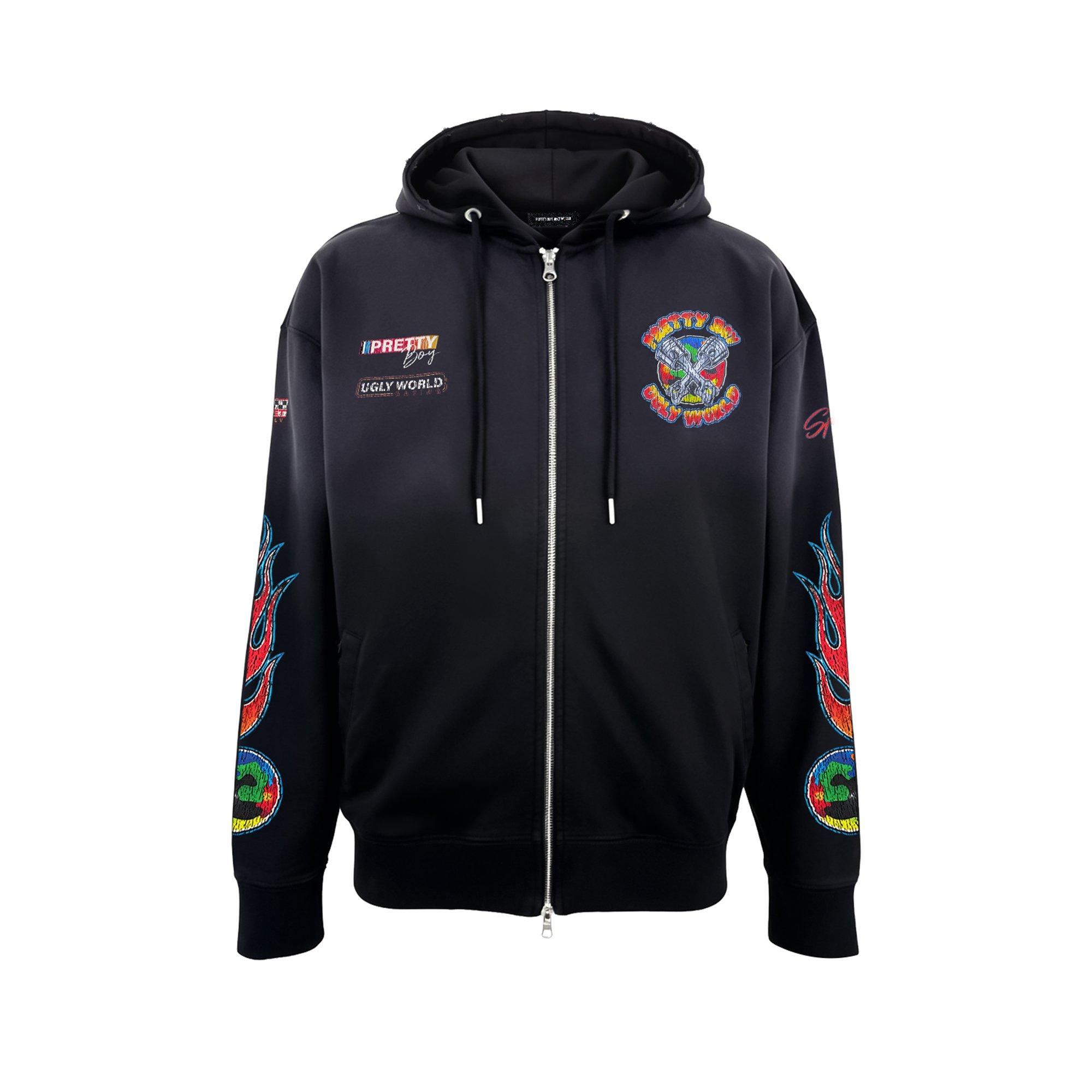 Pretty Boy Ugly World PBUW Piston Zip Hoodie Mens