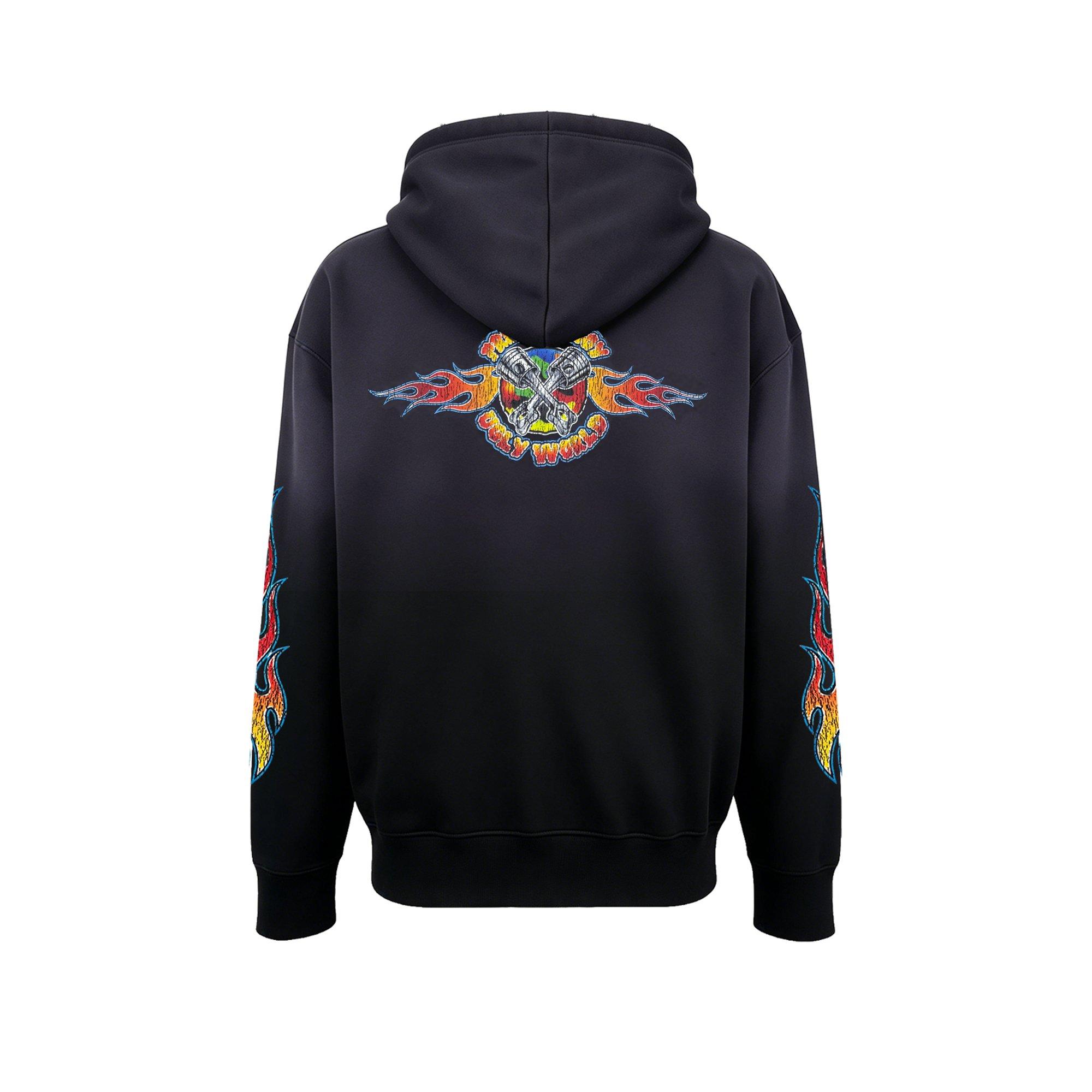 Wash Black - Pretty Boy Ugly World - PBUW Piston Zip Hoodie Mens - 3