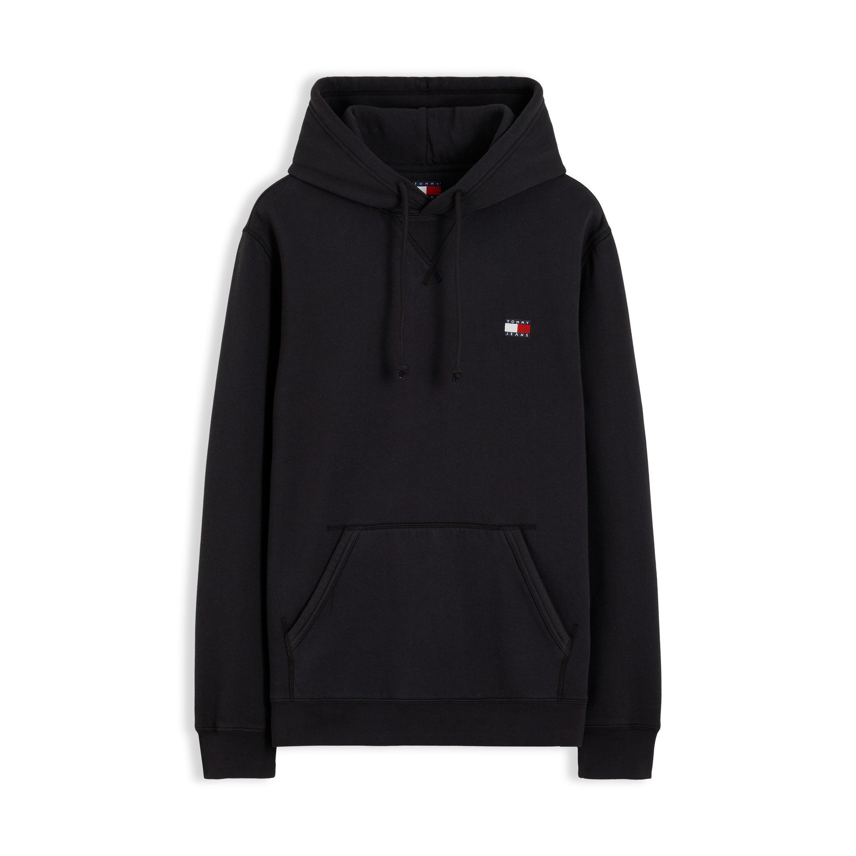 Black - Tommy Jeans - Men's Badge Cotton Over-the-Head Hoodie - 1