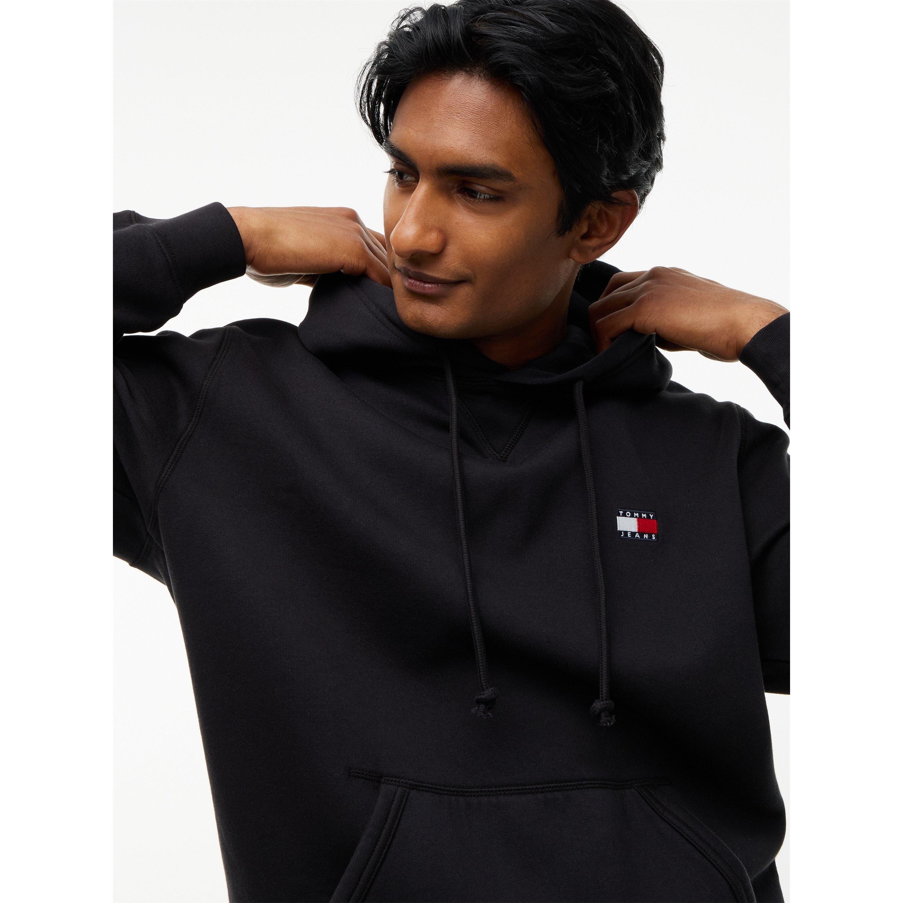 Black - Tommy Jeans - Men's Badge Cotton Over-the-Head Hoodie - 3