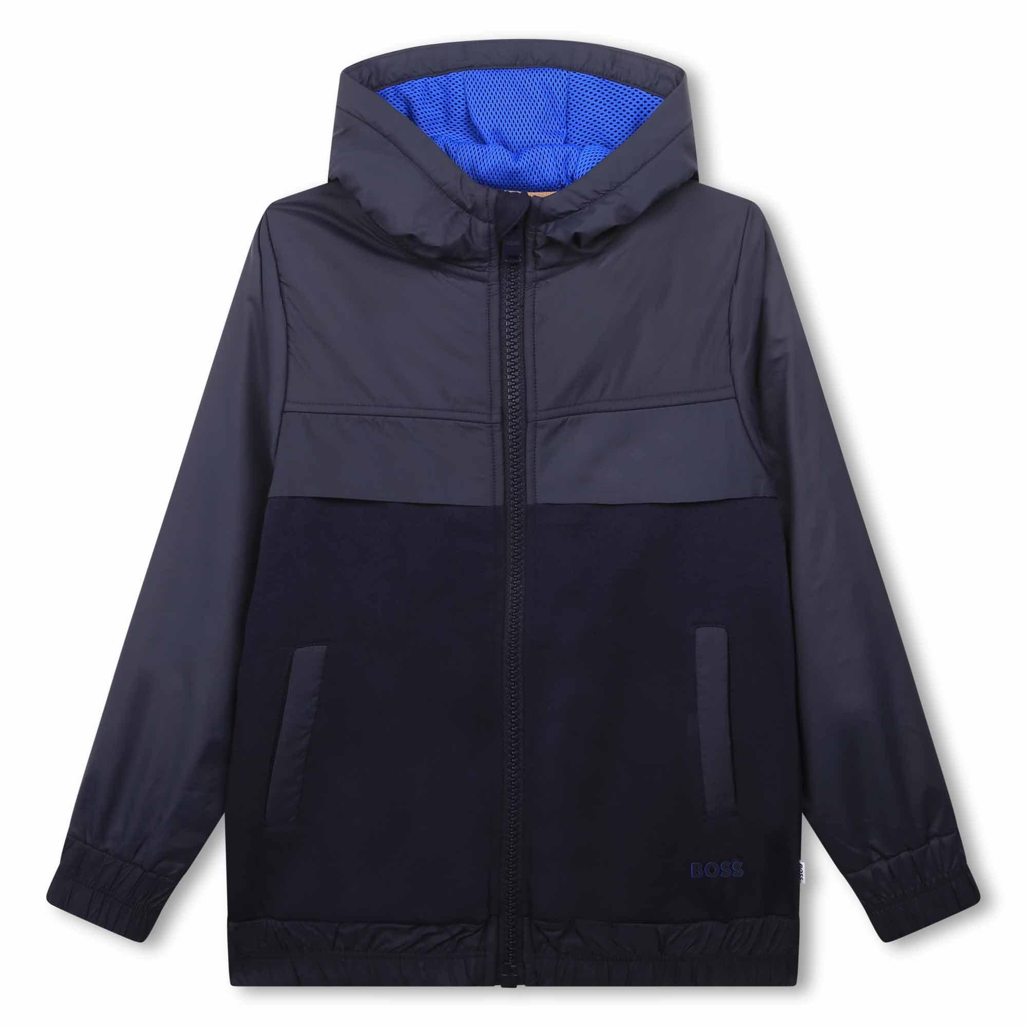 Boss Boys Kids Logo Zip Hoodie, Logo Design - Navy 849 - 6 Yrs