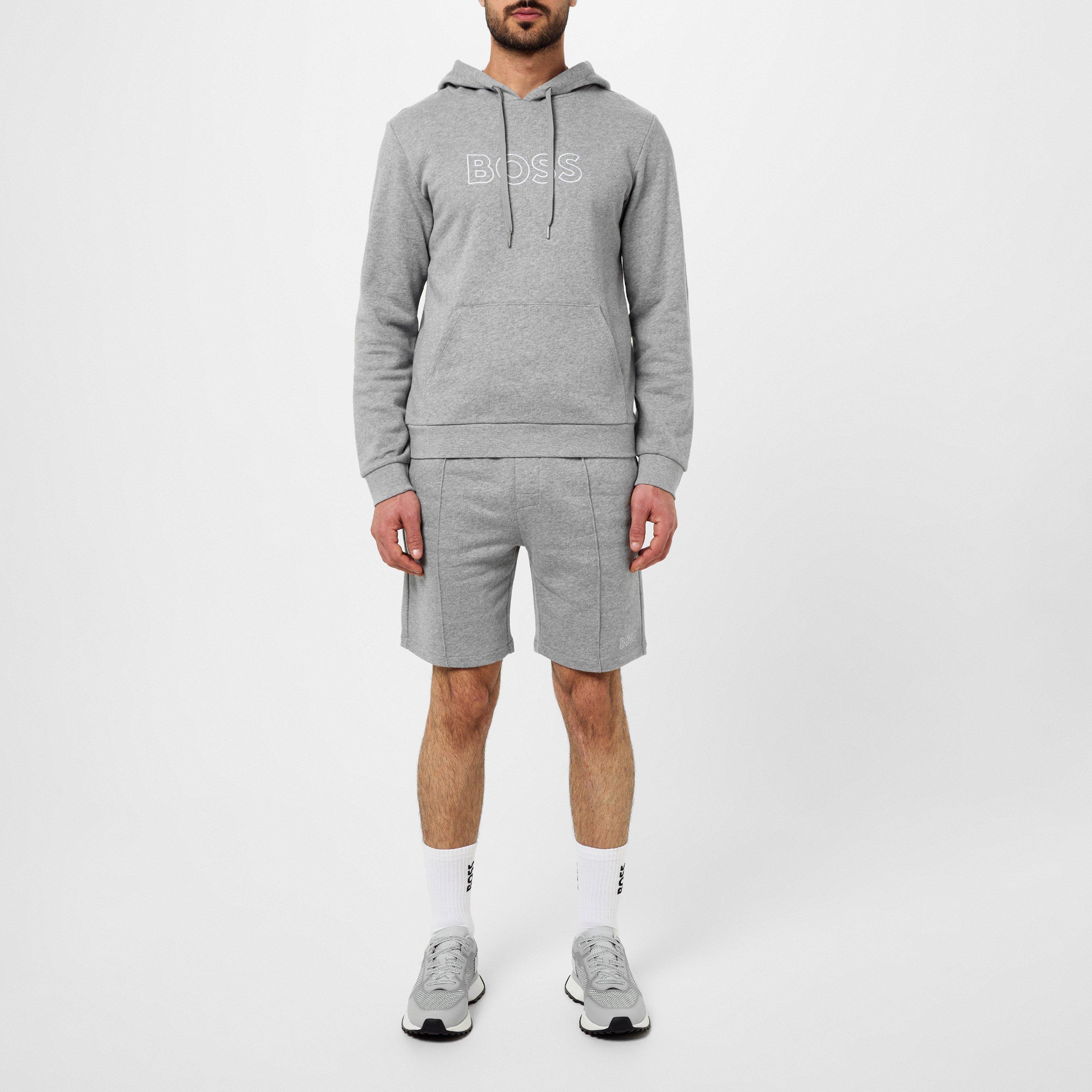 Grey - Boss - Men's Ticino Limited Logo Print Hoodie - 6