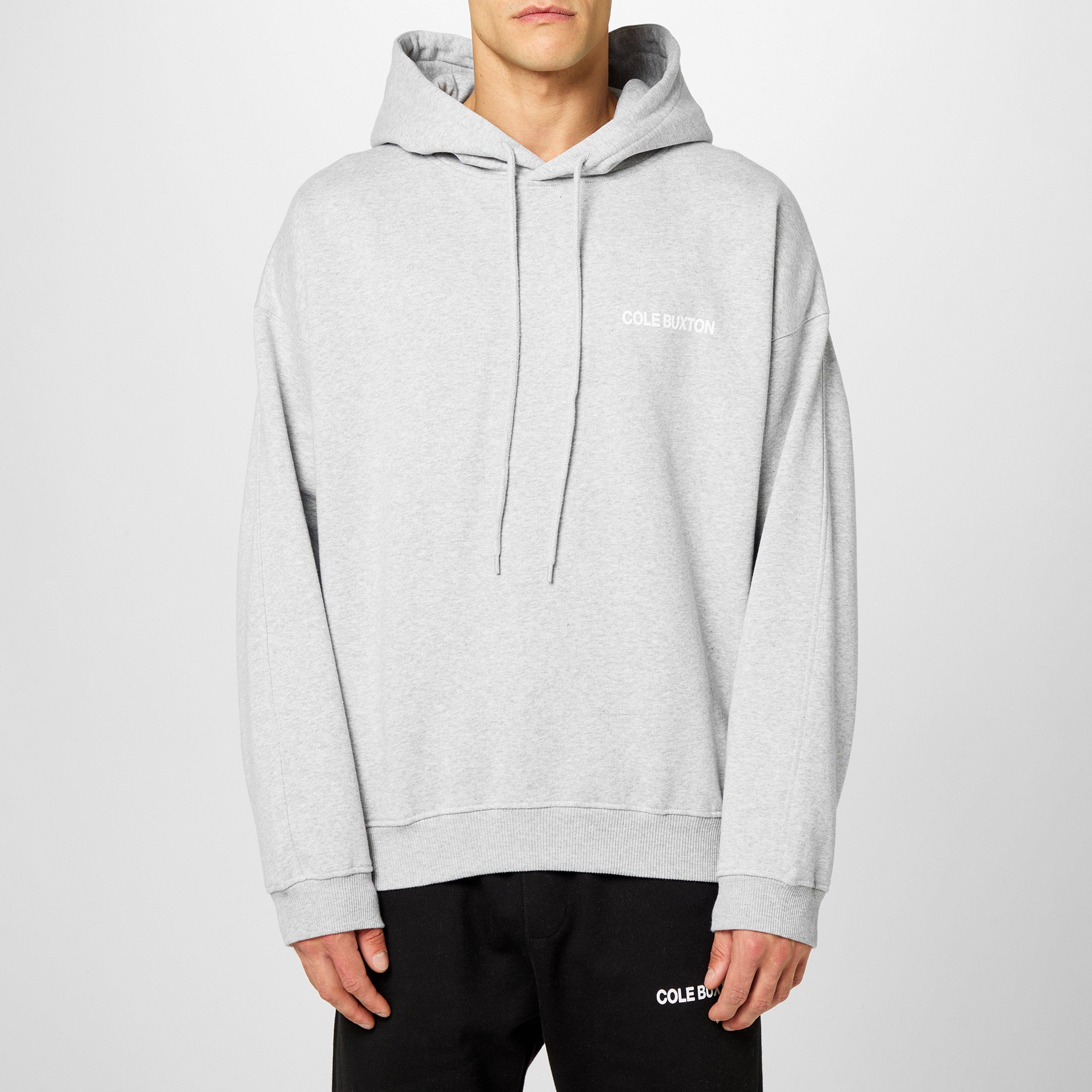 Light Grey Marl - Cole Buxton - Men's Logo Cotton Sportswear Hoodie - 3