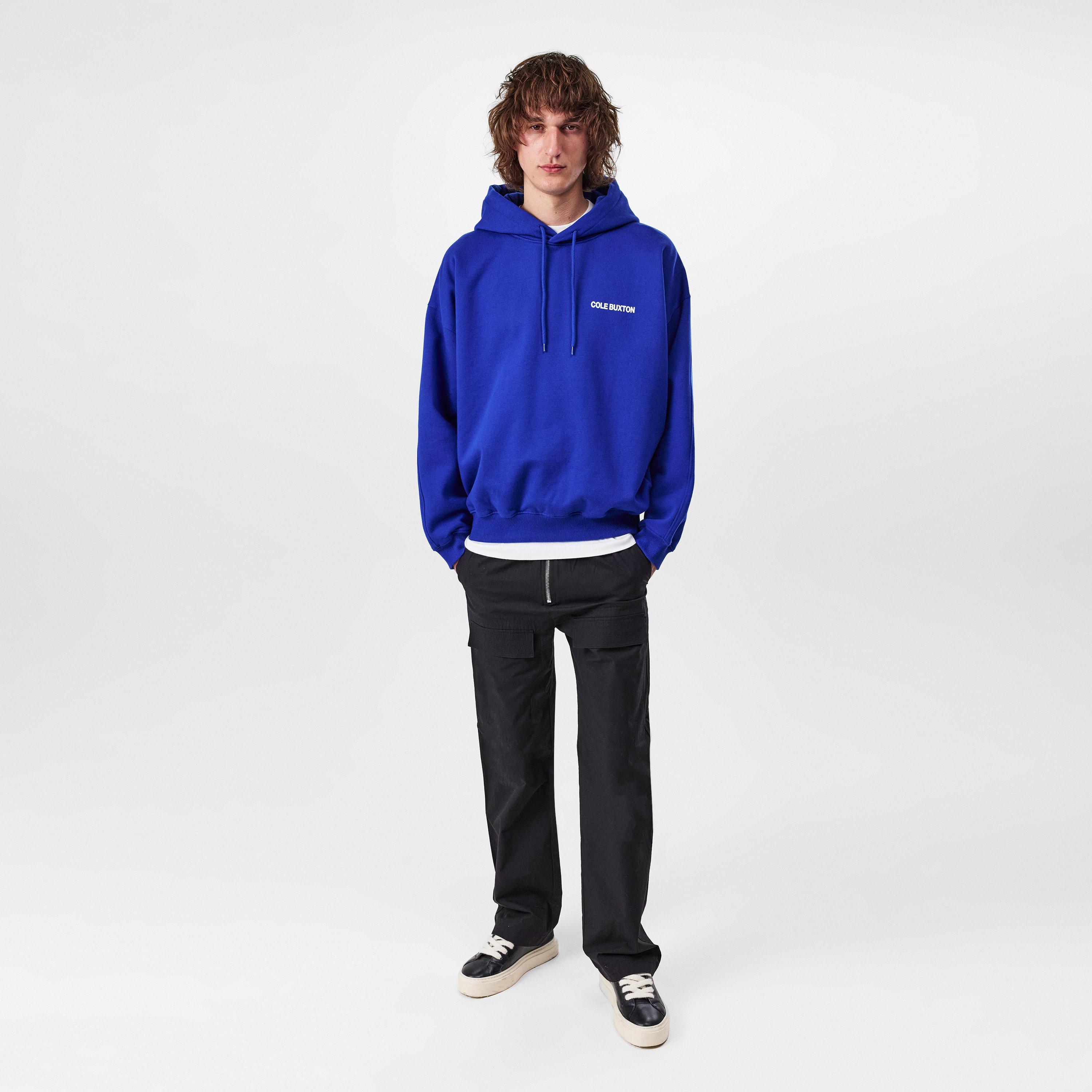 Cobalt Blue - Cole Buxton - Men's Logo Cotton Sportswear Hoodie - 5
