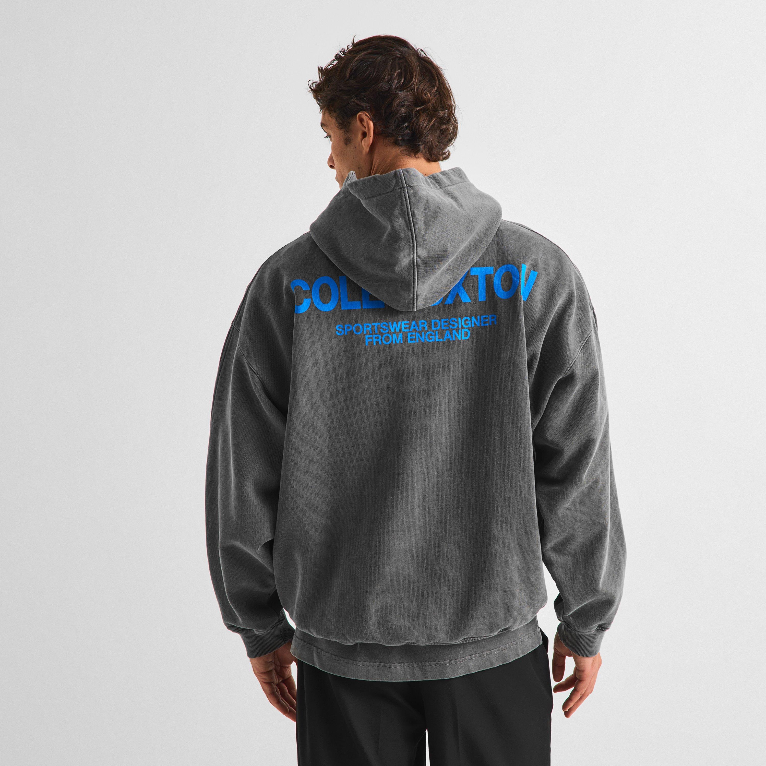 Washed Blk/Blu - Cole Buxton - Men's Logo Cotton Sportswear Hoodie - 4
