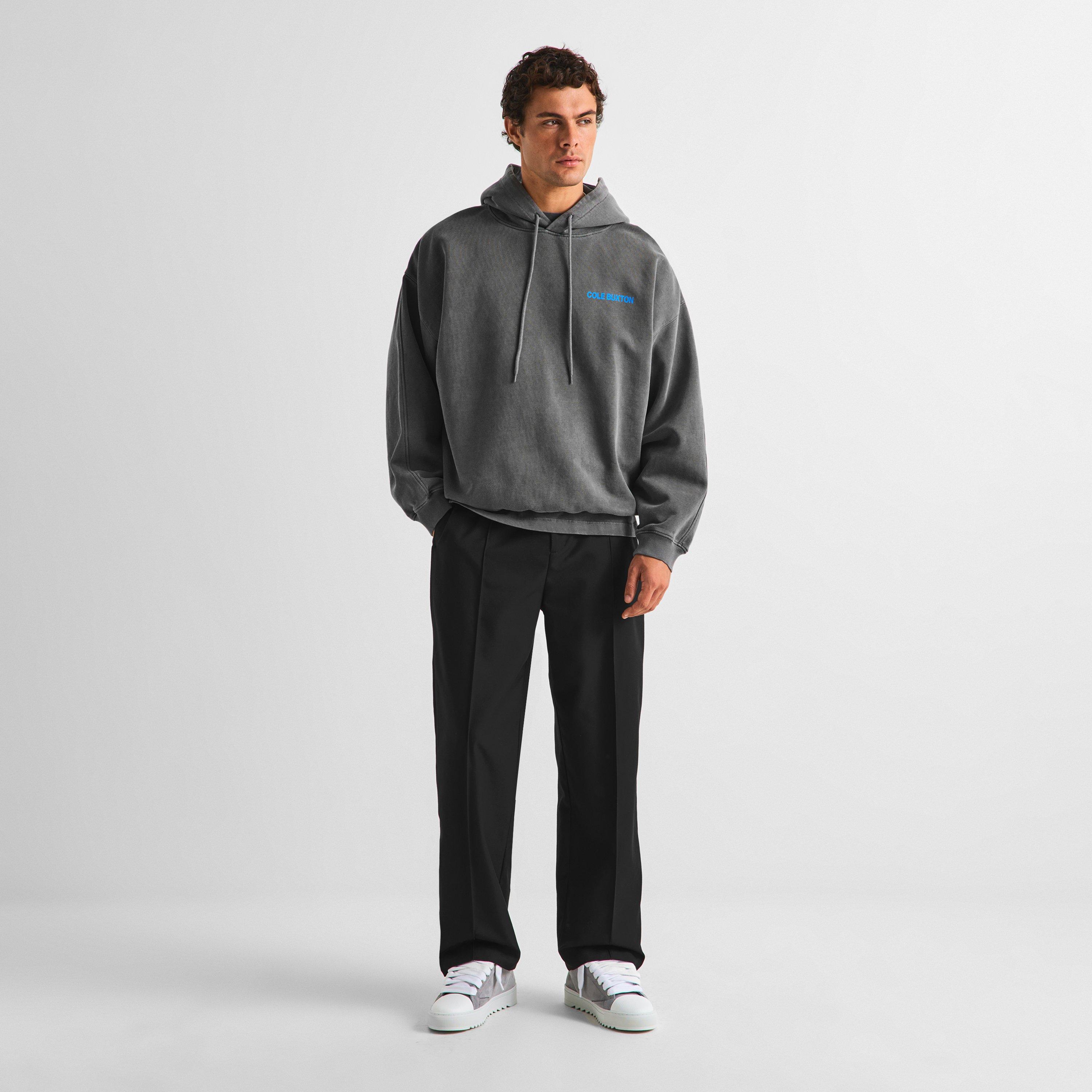 Washed Blk/Blu - Cole Buxton - Men's Logo Cotton Sportswear Hoodie - 6