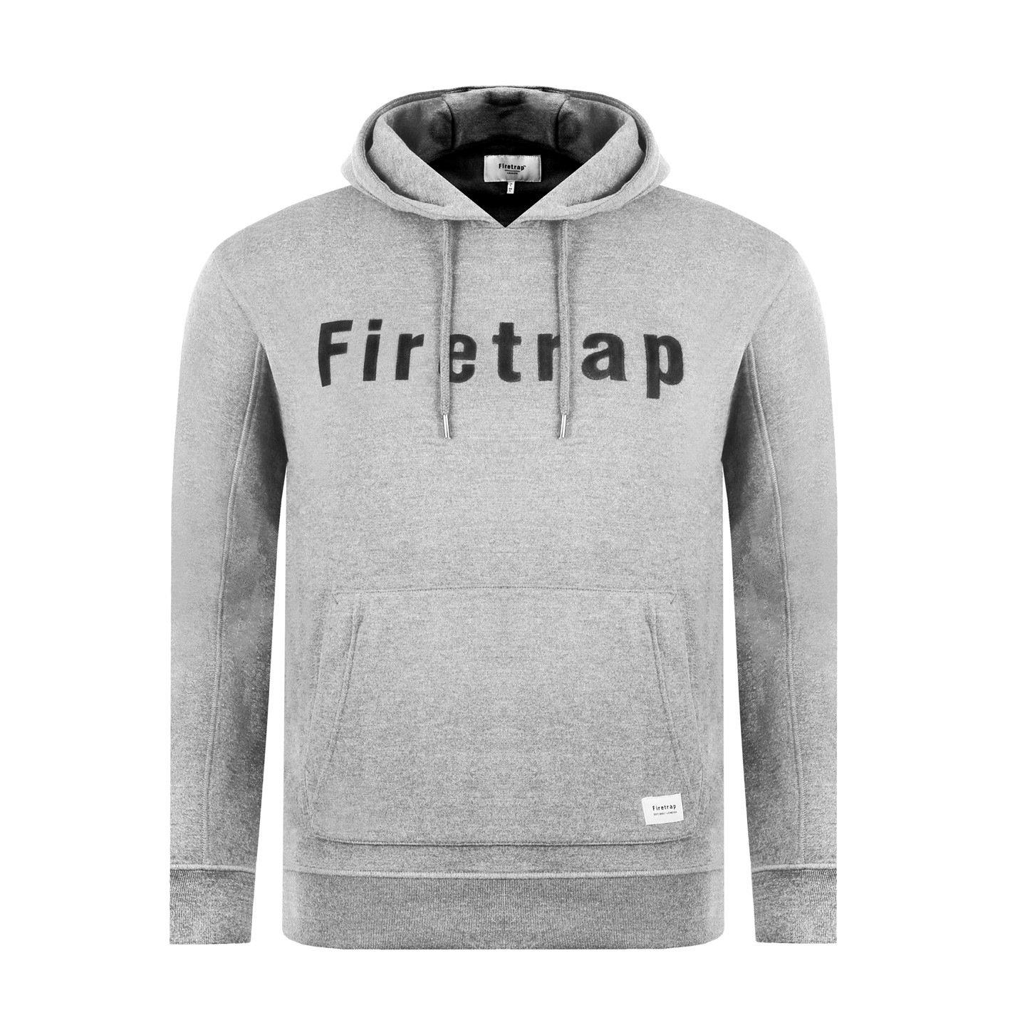 Grey Marl - Firetrap - Mens Graphic Fleece Hoodie - 1