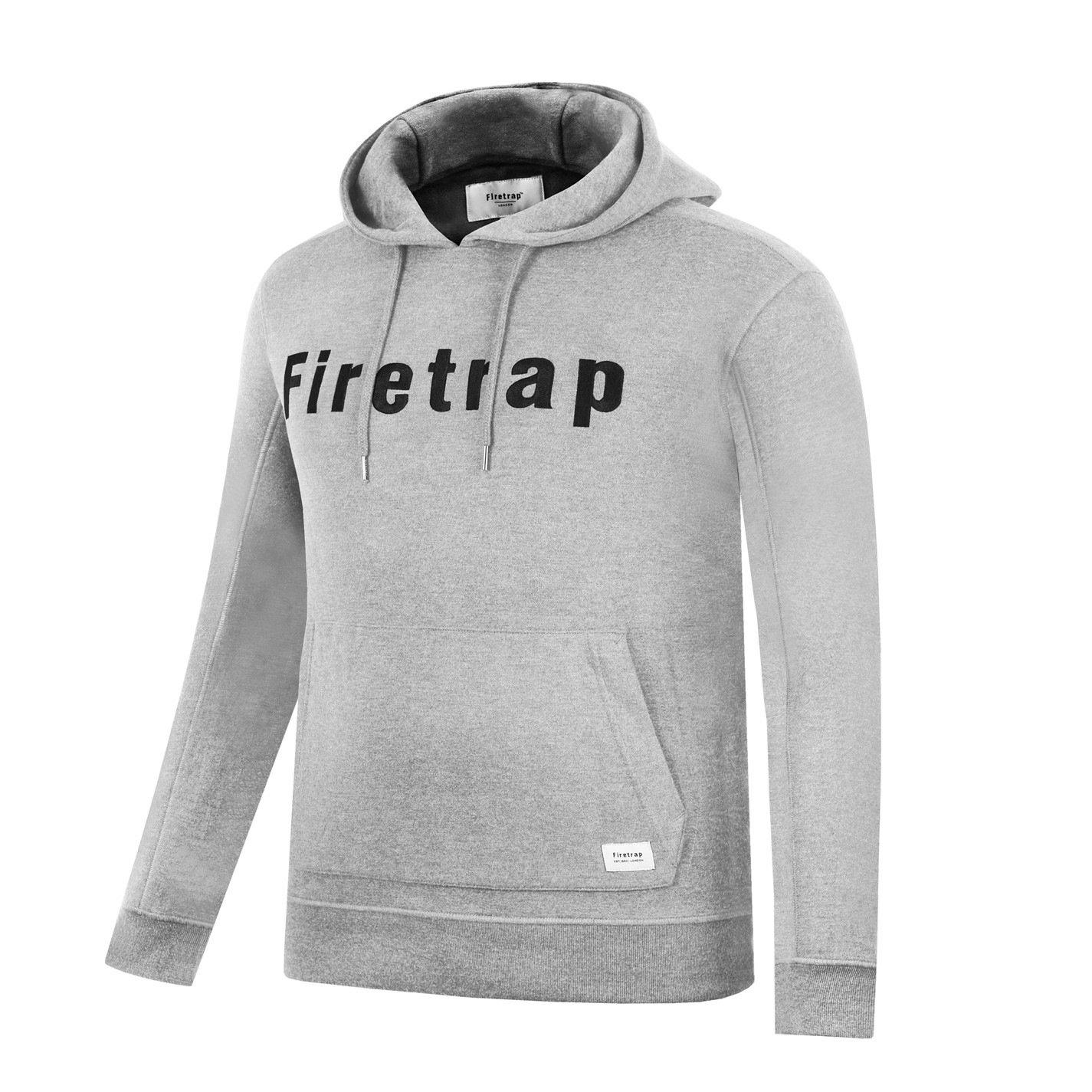 Grey Marl - Firetrap - Mens Graphic Fleece Hoodie - 6