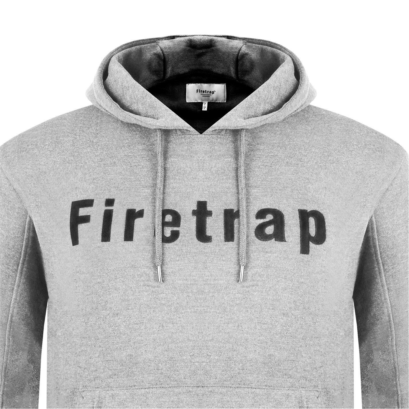 Grey Marl - Firetrap - Mens Graphic Fleece Hoodie - 7