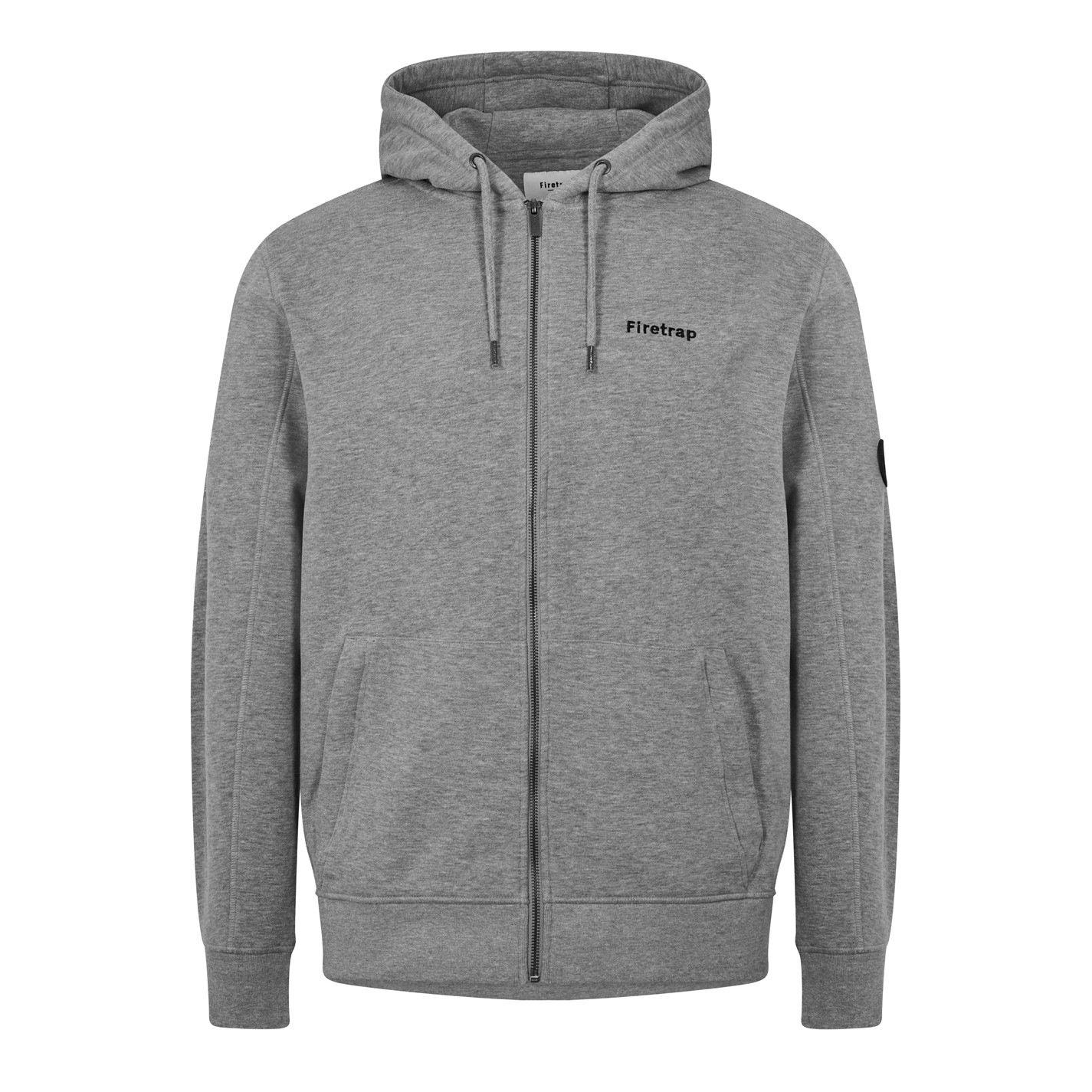 Grey Marl - Firetrap - Mens Brunel Full Zip Fleece Hoodie - 1
