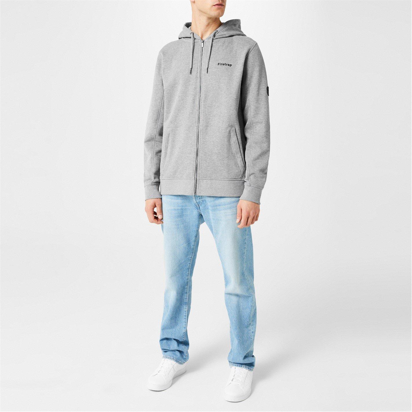 Grey Marl - Firetrap - Firetrap Mens Brunel Full Zip Fleece Hoodie - 6