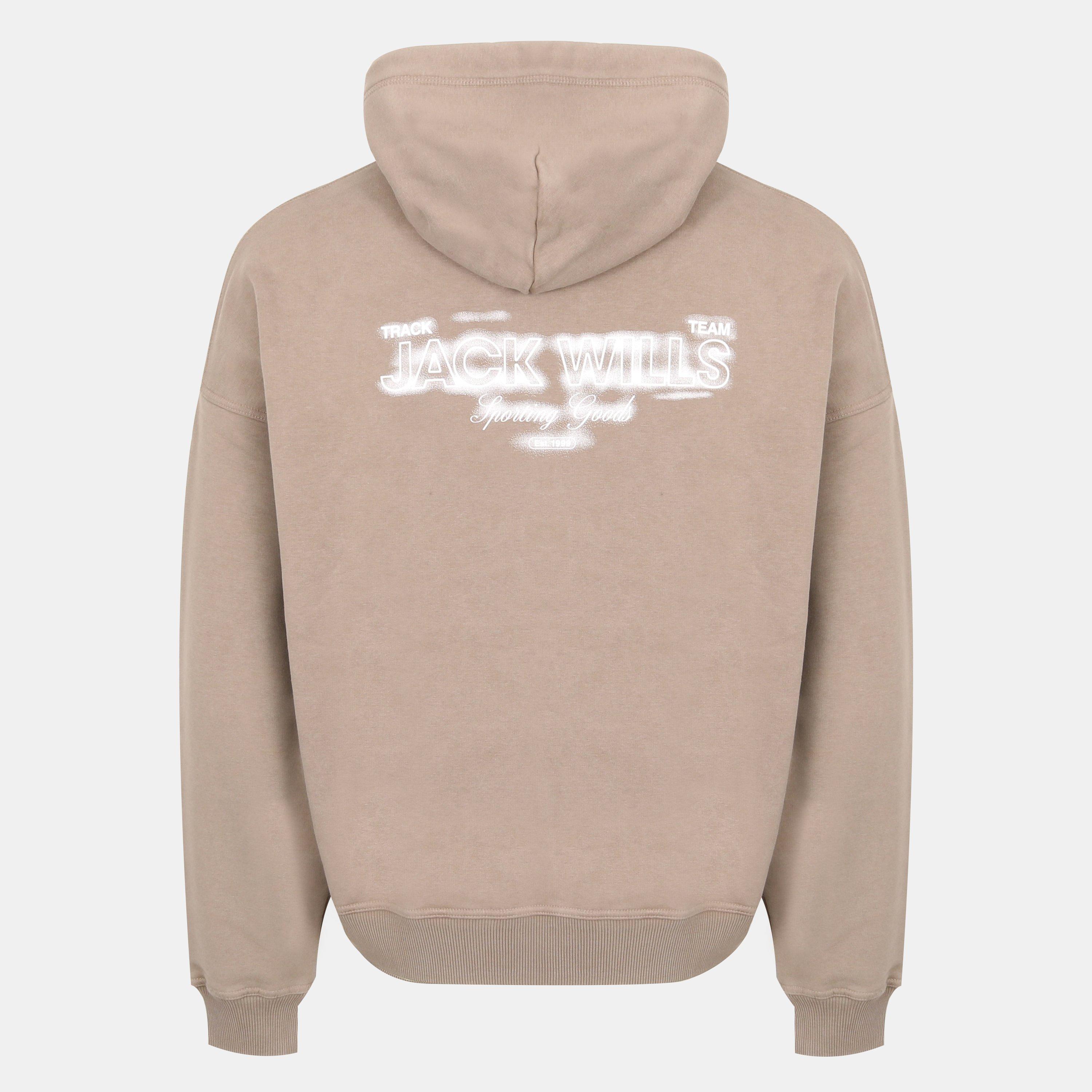 Fawn - Jack Wills - Script Cotton Long Sleeve Oversized Fit Hoodie - 2