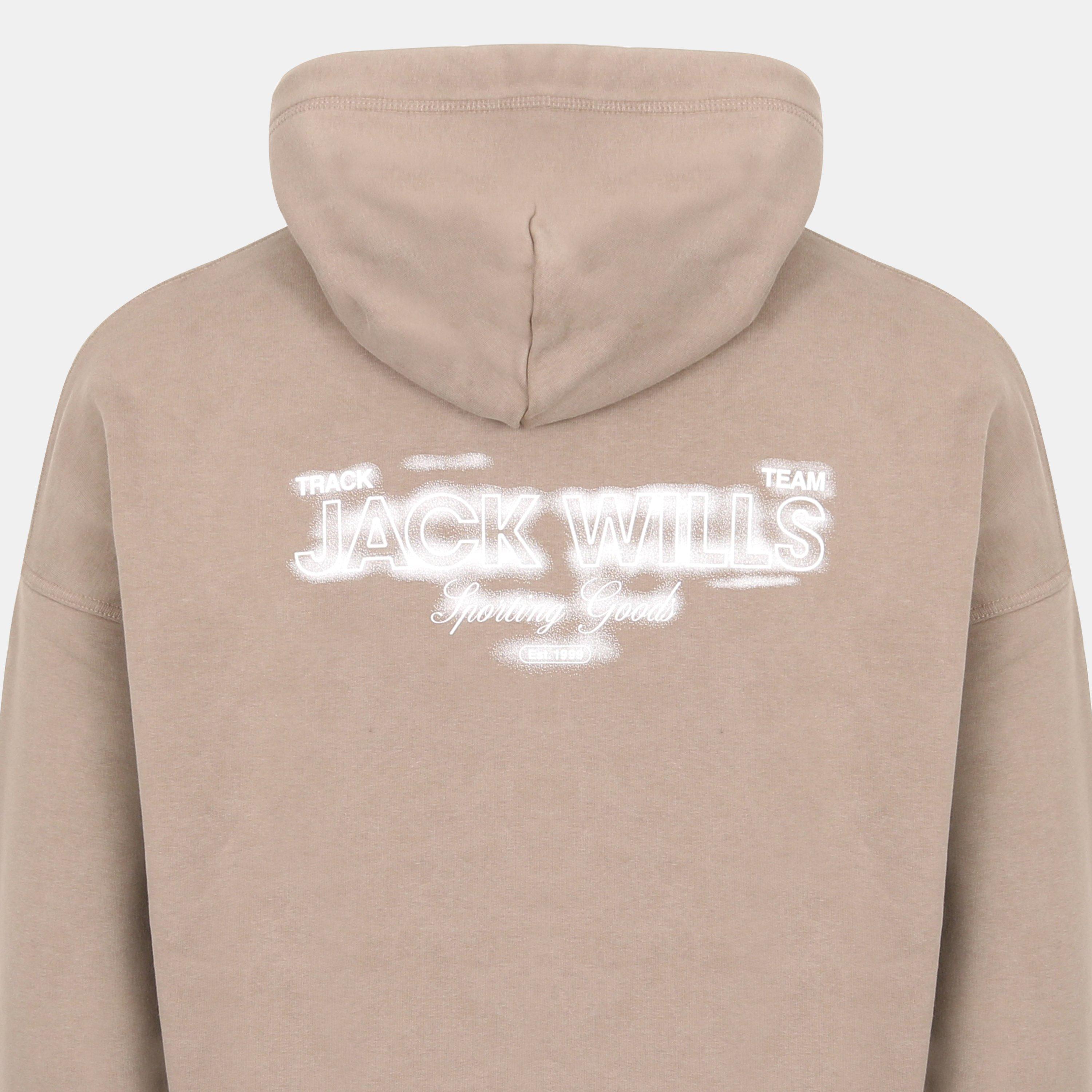 Fawn - Jack Wills - Script Cotton Long Sleeve Oversized Fit Hoodie - 4