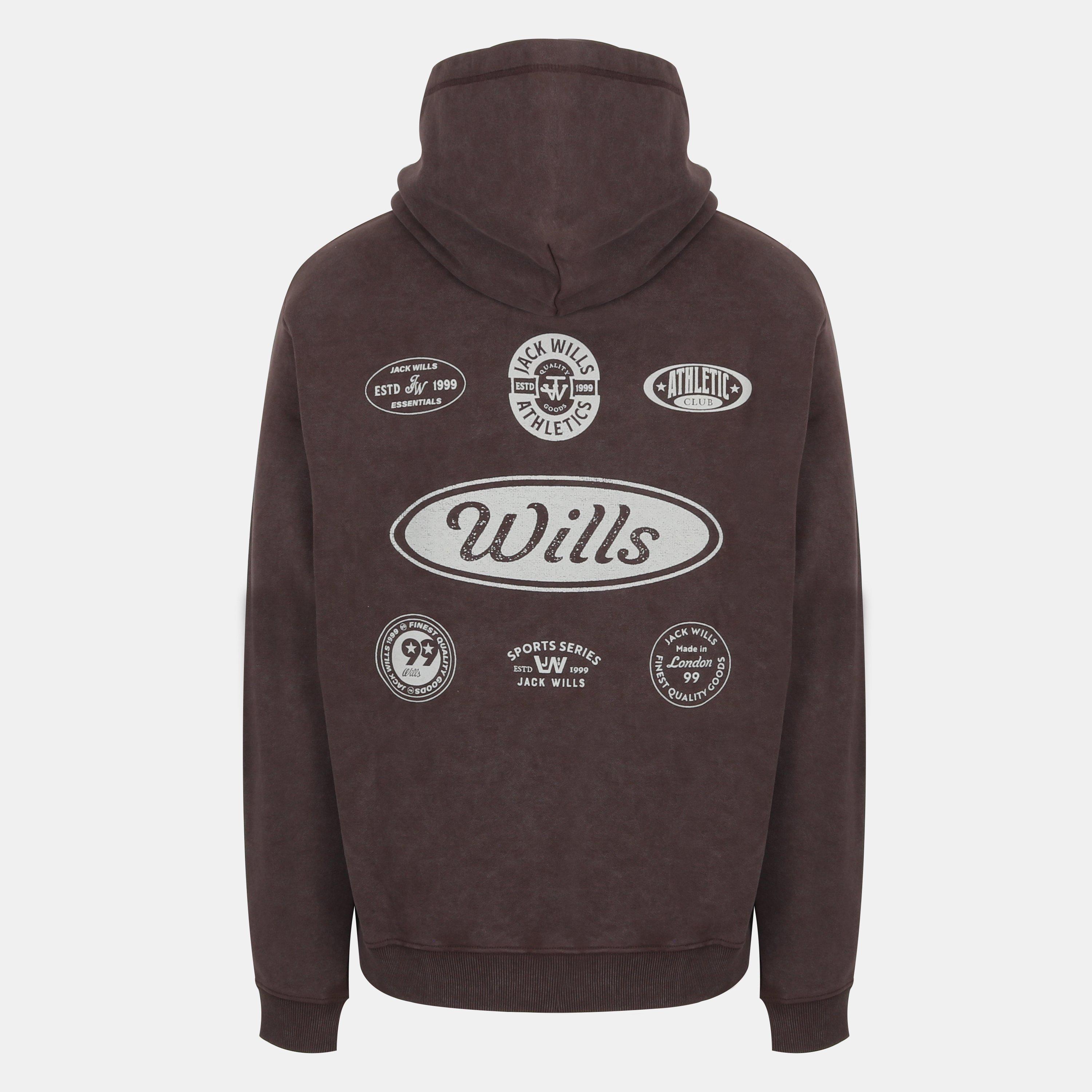 Black Coffee - Jack Wills - Men's Americano Cotton Long Sleeve Hoodie - 2