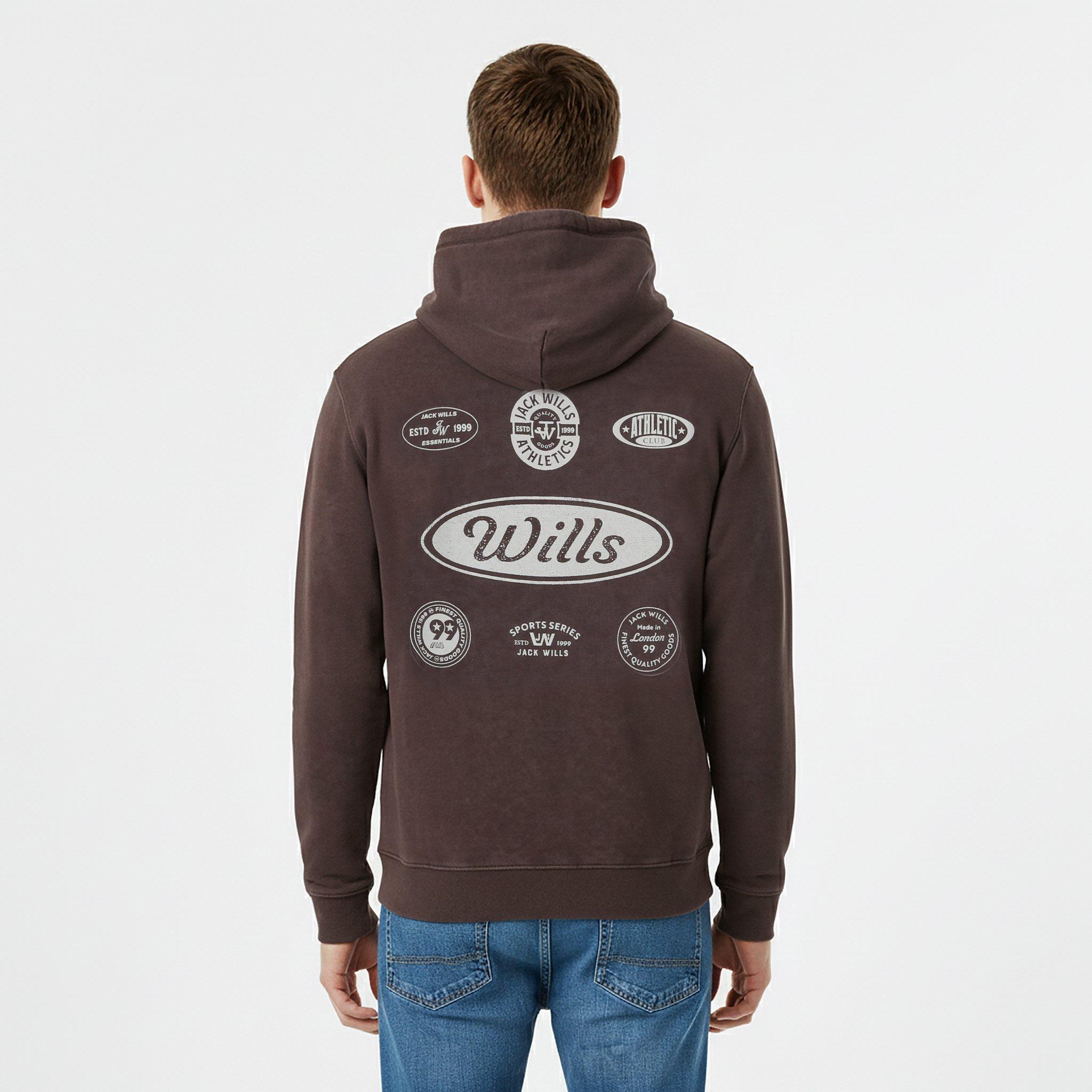 Black Coffee - Jack Wills - Men's Americano Cotton Long Sleeve Hoodie - 4