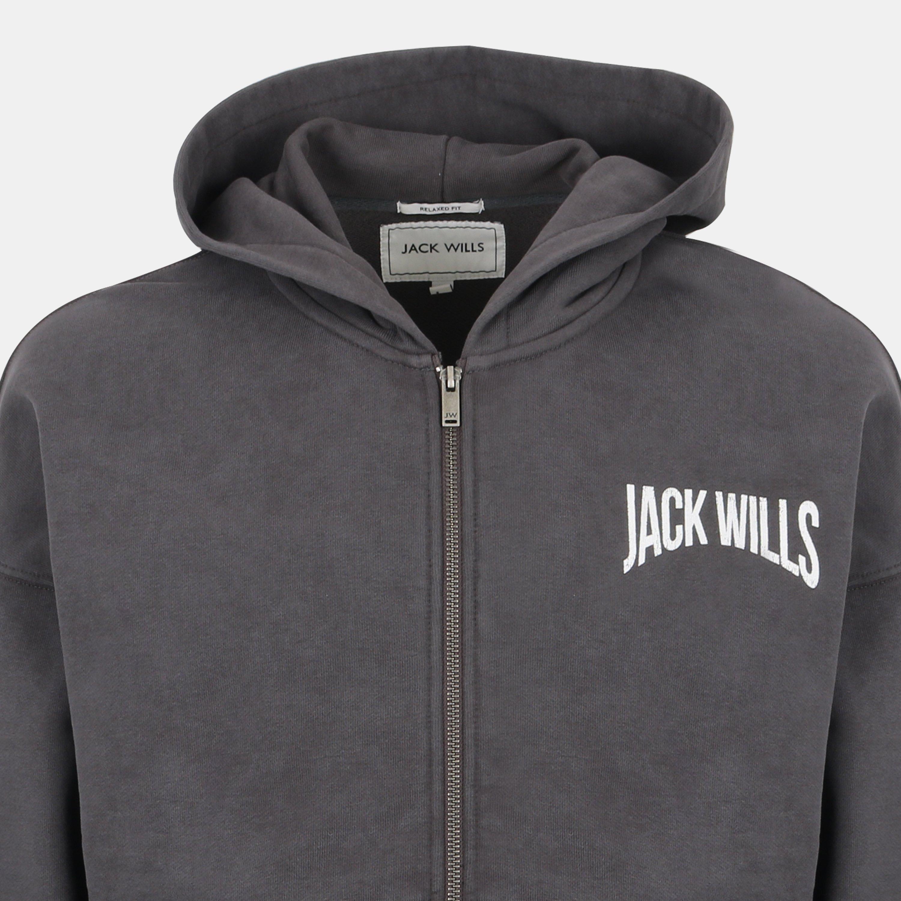 Ferro Forgiato - Jack Wills - Graphic Cotton Long Sleeve Oversized Fit Zip Hoodie - 3