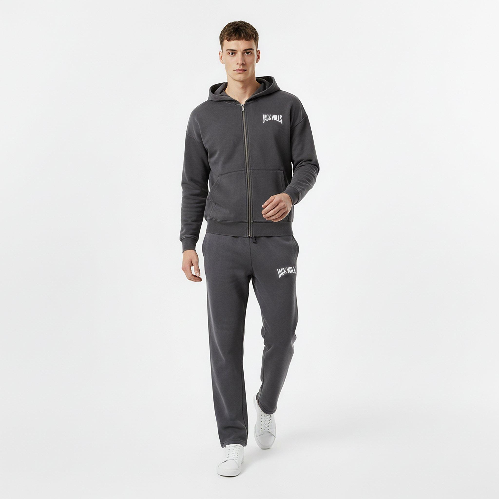 Jack Wills Men's Graphic Cotton Long Sleeve Oversized Fit Zip